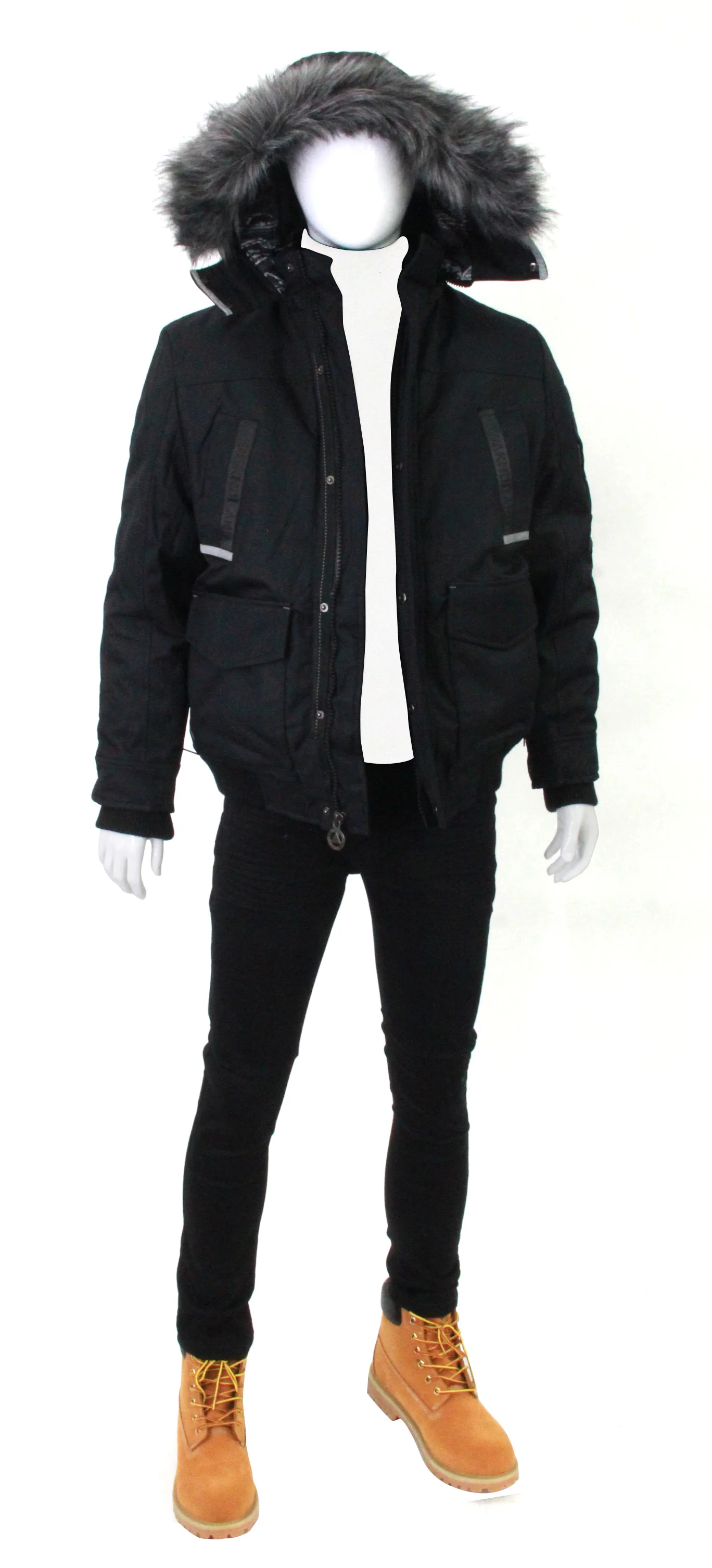 AWAKNDLAND,PATCH POCKET-CASUAL-CASUAL JKTS-AM1050-BLACK - Image 2