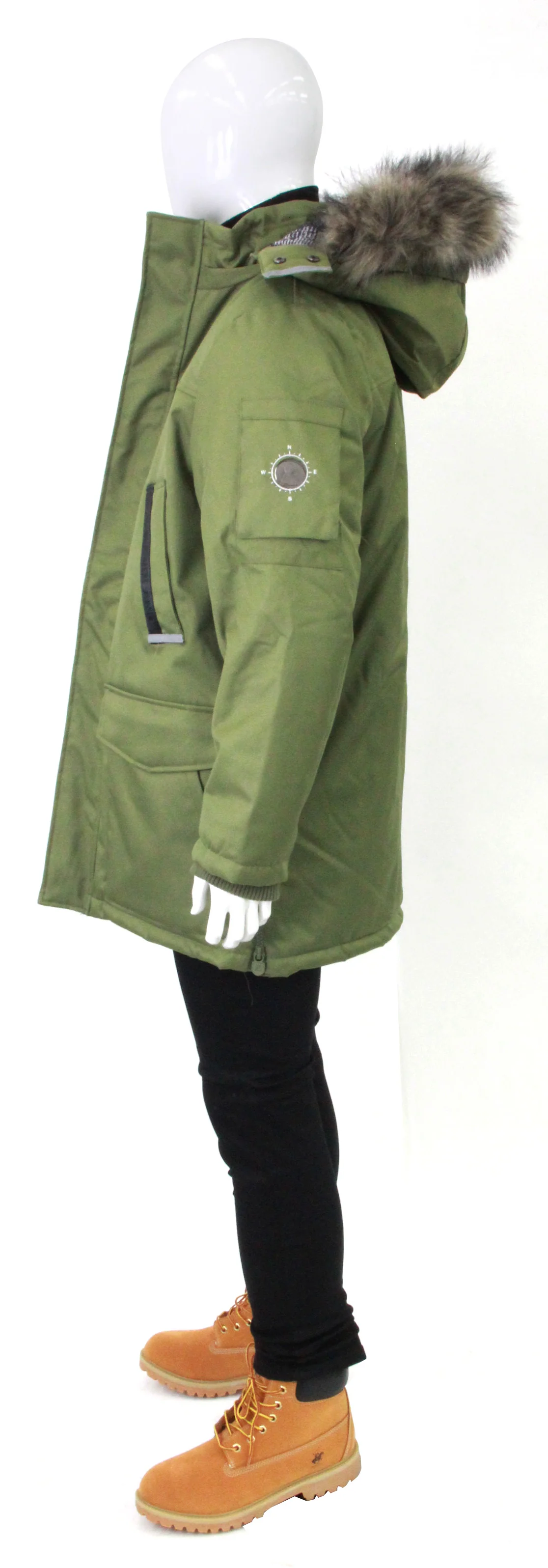 AWAKNDLAND,PATCH POCKET-PARKA-CASUAL JKTS-AM1055-ARMY - Image 3
