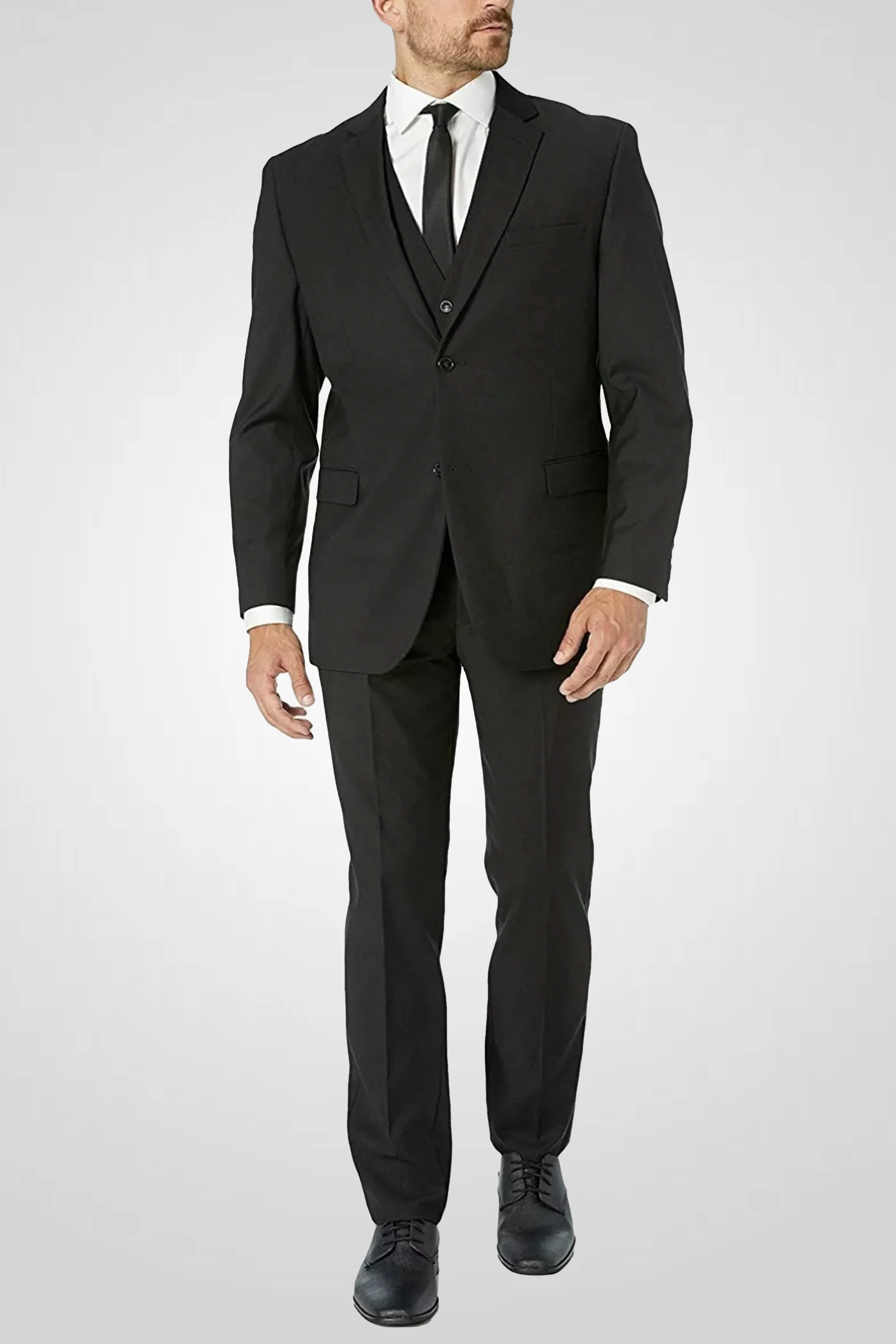 CAPITANO,SOLID-2BV-DRESSY SUITS-S00802-BLACK - Image 3