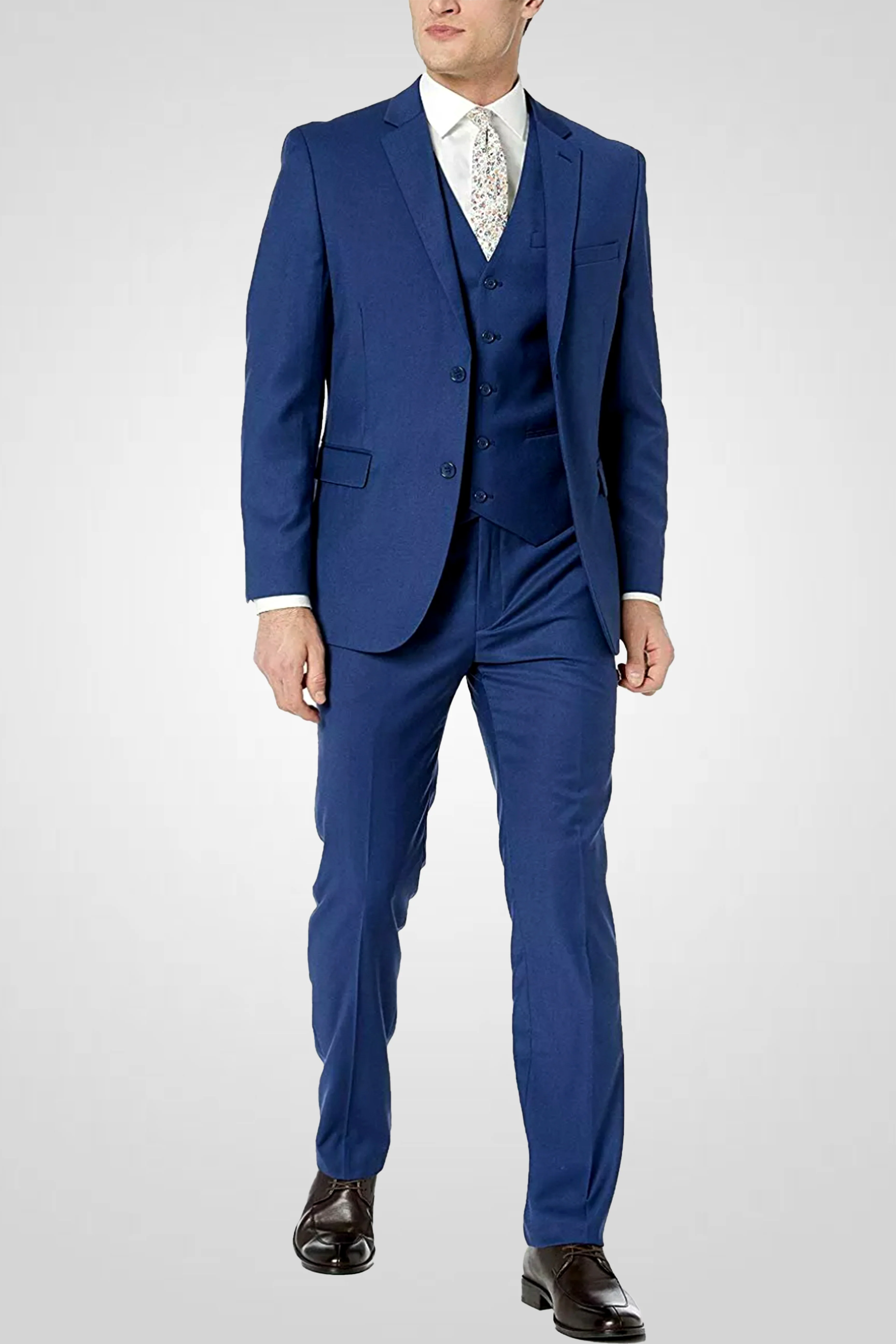 Capitano Solid 2 two-buttons Slim Fit Suit , 2BV-DRESSY SUITS-S00802-MIDNIGHT BLUE - Image 4
