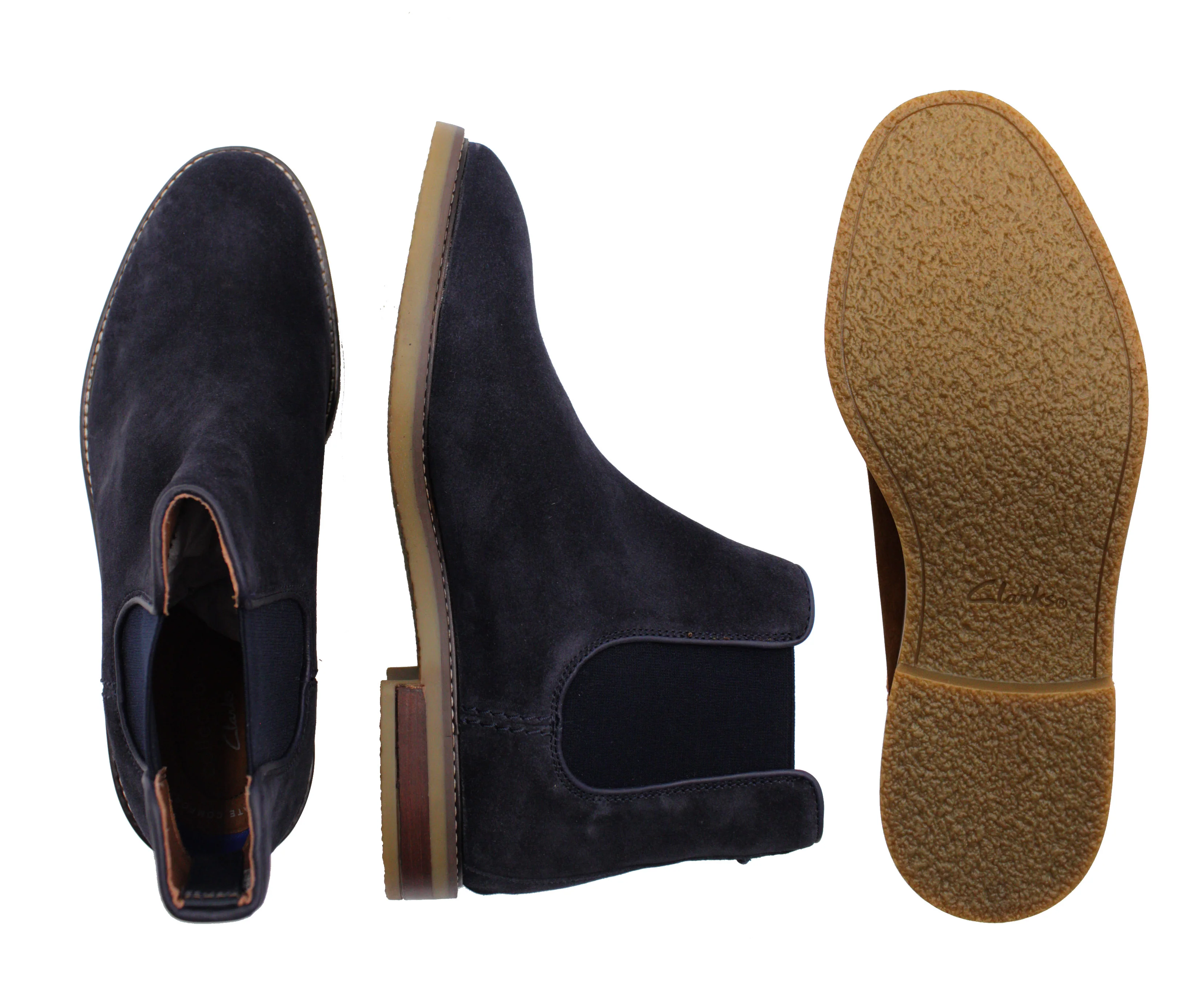CLARKS,PLAIN TOE-SLIP ON-SHOES-JAXENCHELSEA729-BLACK - Image 2