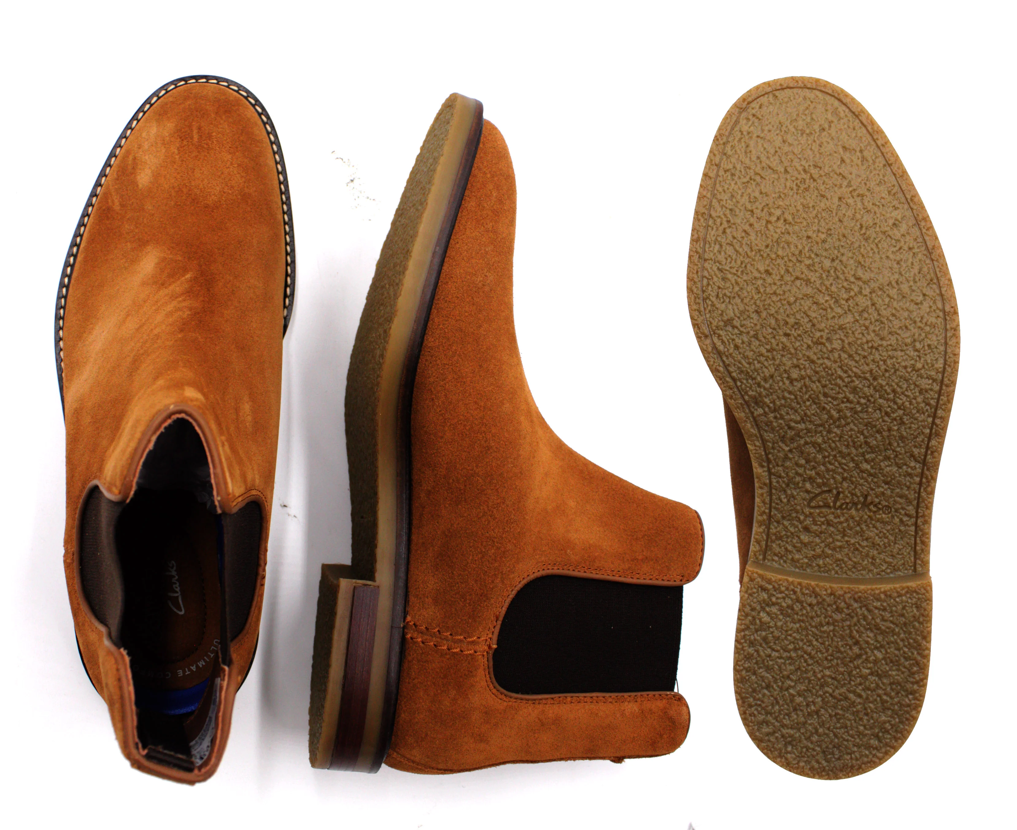 CLARKS,PLAIN TOE-SLIP ON-SHOES-JAXENCHELSEA738-COLA - Image 2