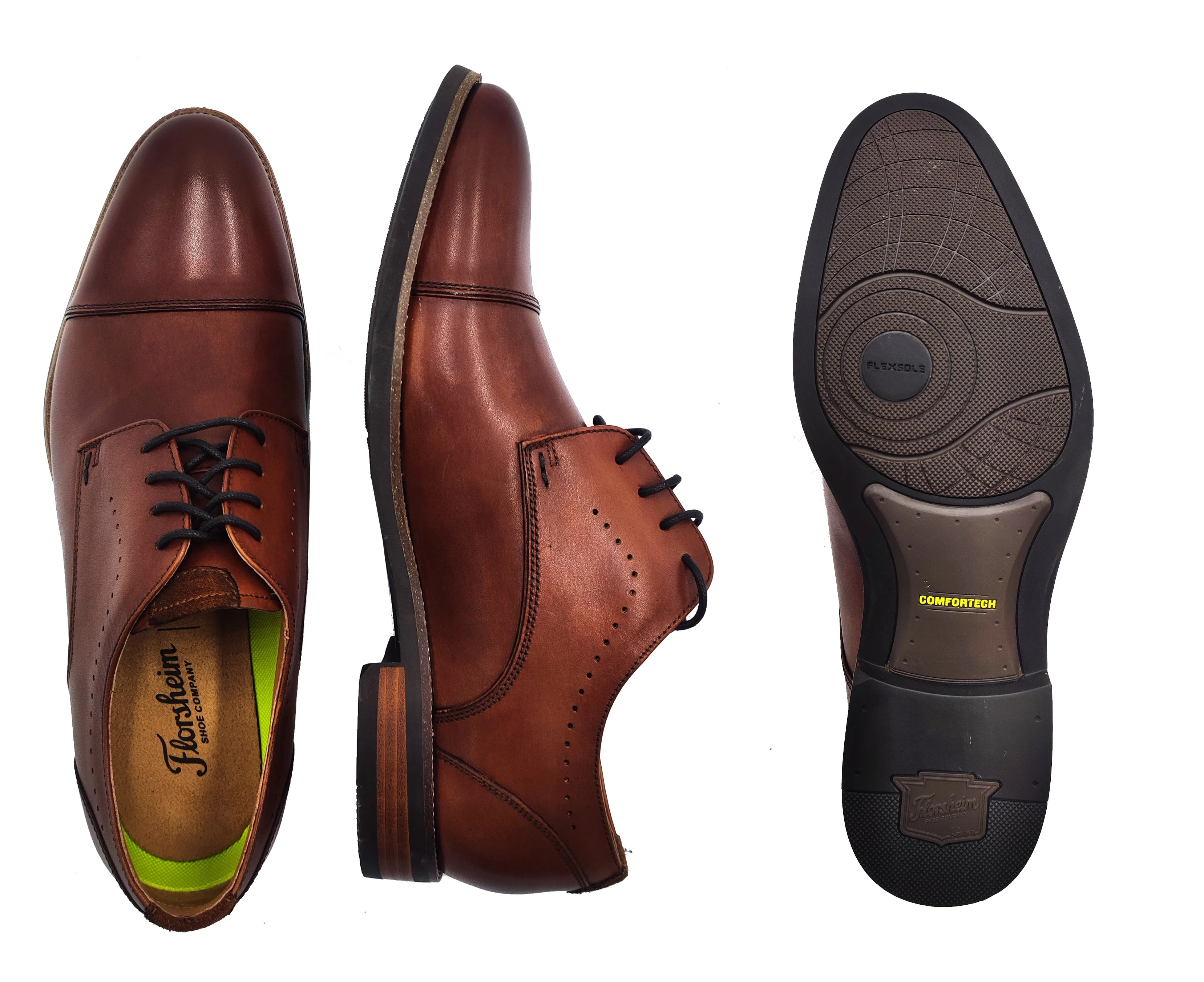 FLORSHEIM,CAP TOE-LACE UP-SHOES-WESTTOWNCP11933-COGNAC - Image 2