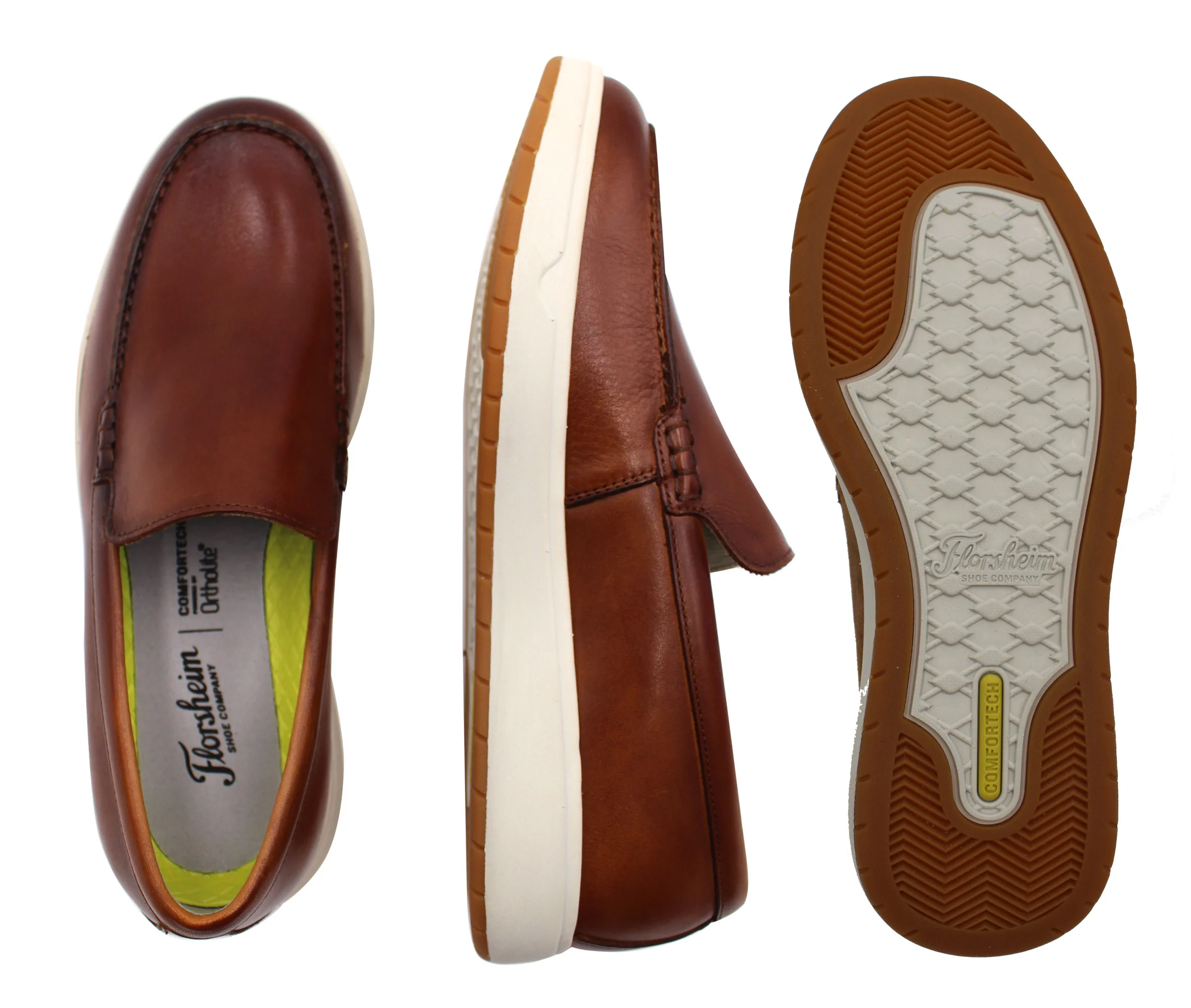 FLORSHEIM,SOLID-SLIP ON-DRV-SHOES-14388-COGNAC - Image 2