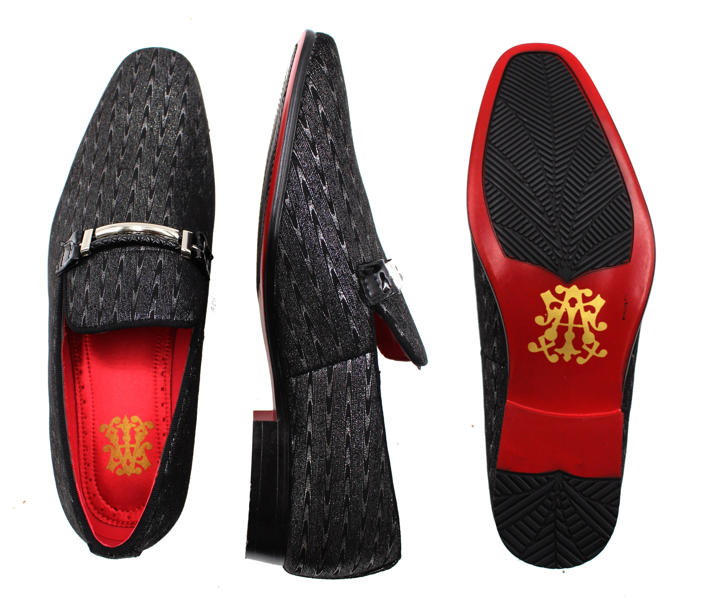 GLOBE FOOTWEAR,CORP.,PLAIN TOE-SLIP ON-SLF-SHOES-6993-BLK/SLVR - Image 2