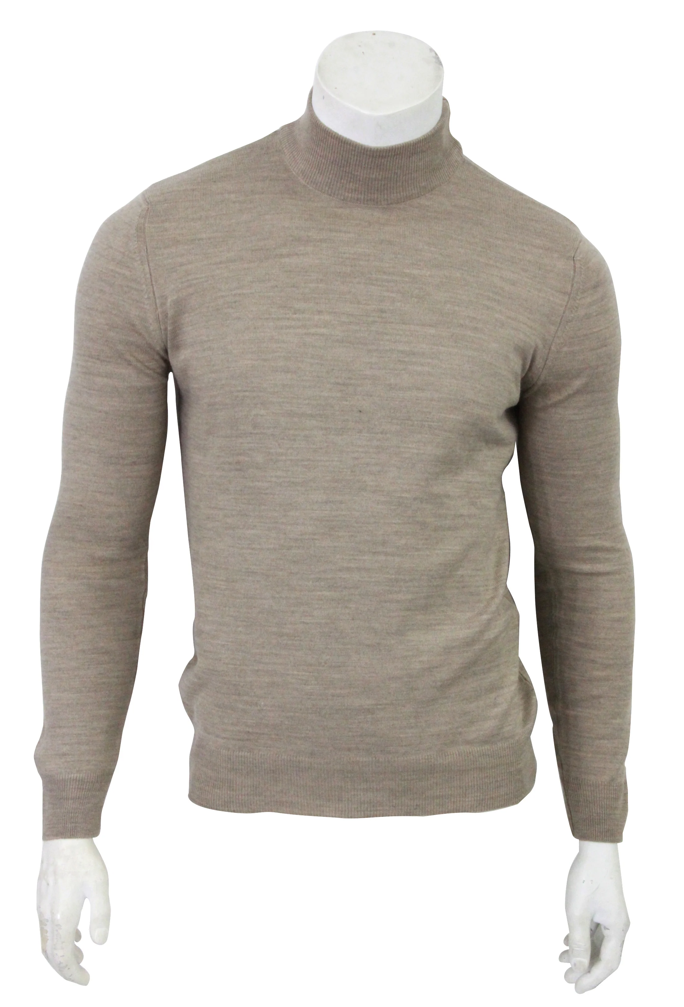 H2K COLLECTION/BSD,SOLID-MOCK NECK-MOCKS L.SLV-PB001M-B-TAN