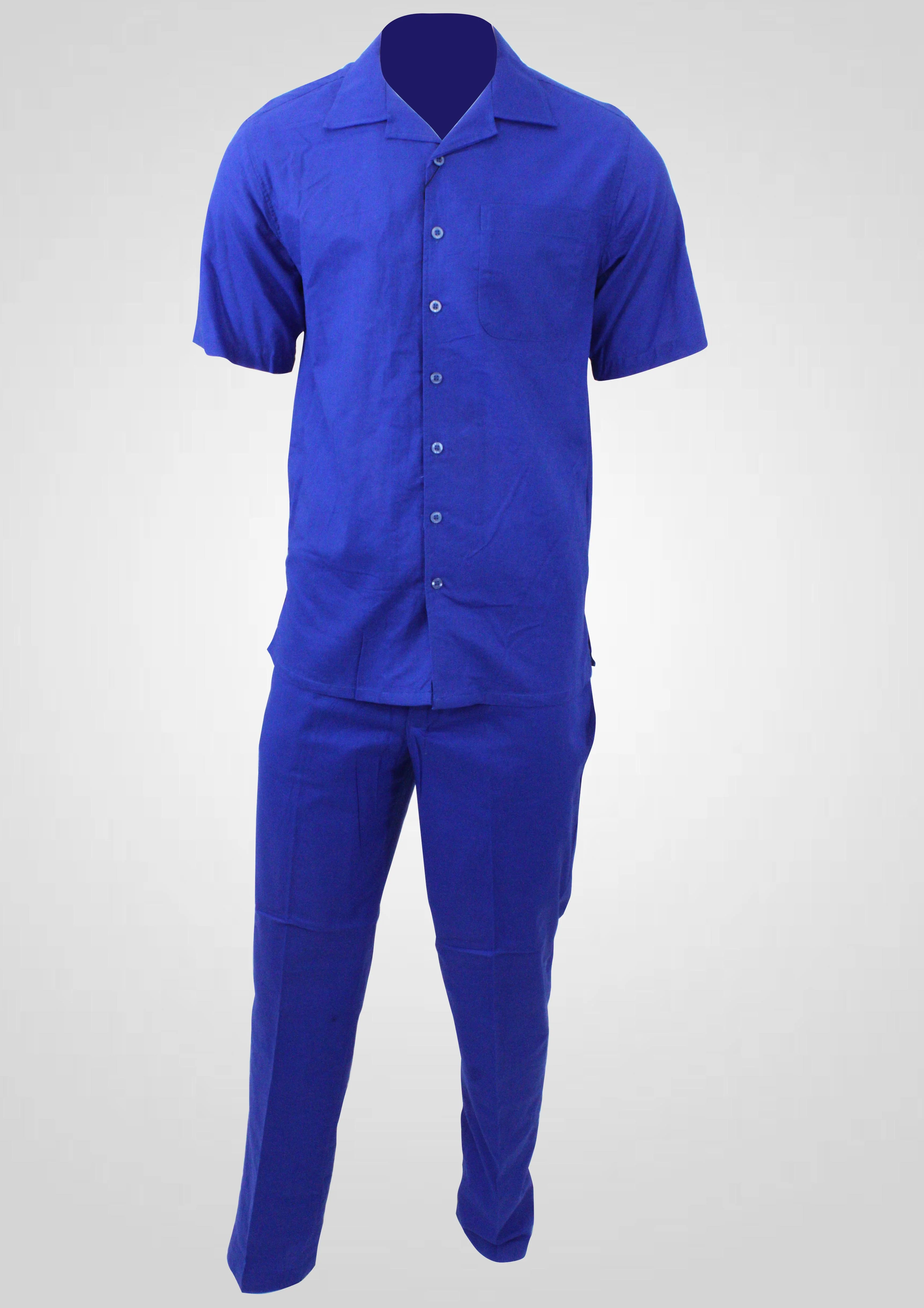 H2K COLLECTION/BSD,SOLID-PIJAMA COLLAR-BASIC-SETS-PCST100-ROYAL BLUE