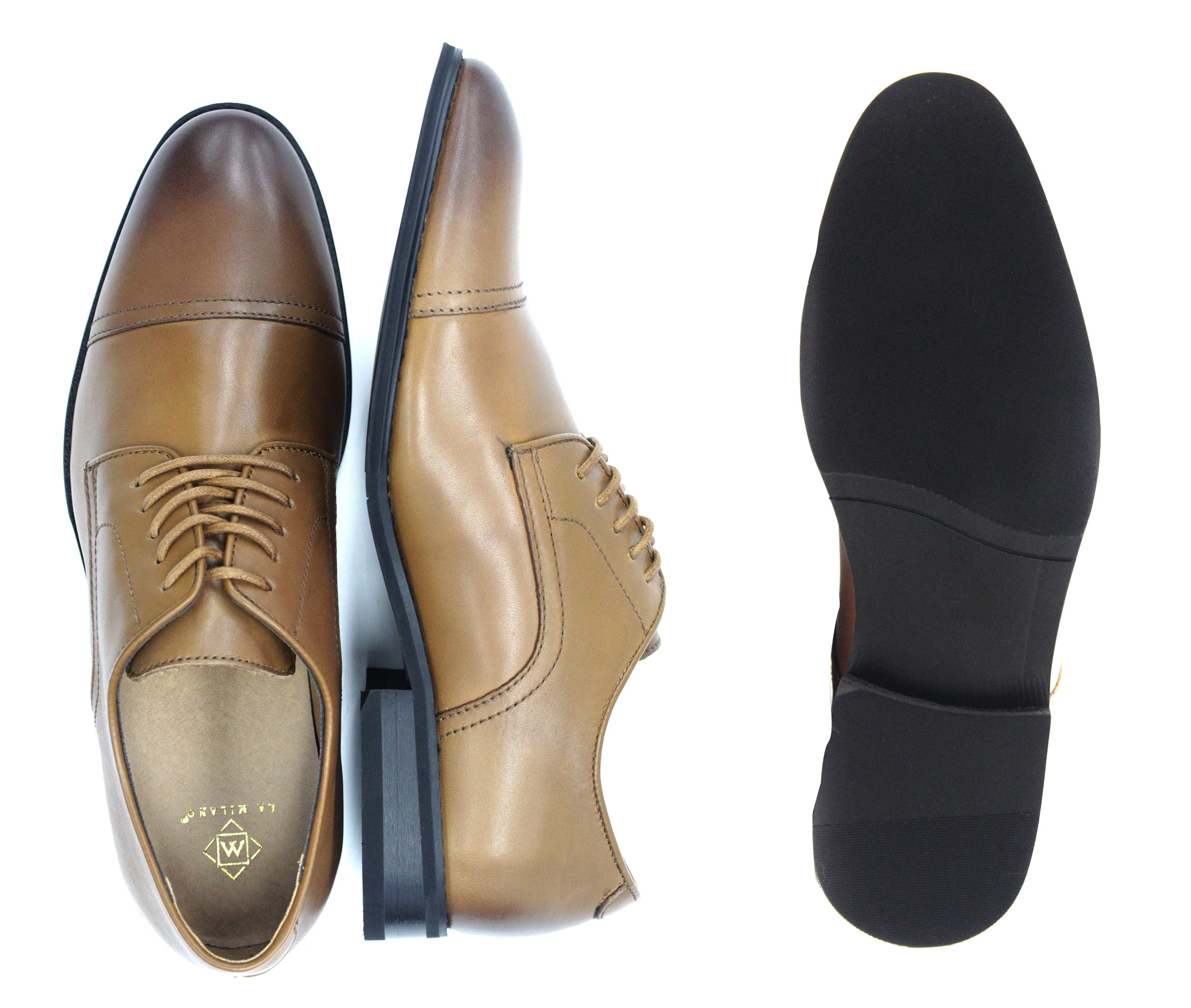 LA MILANO,CAP TOE-LACE UP-SHOES-A11323-COGNAC - Image 2