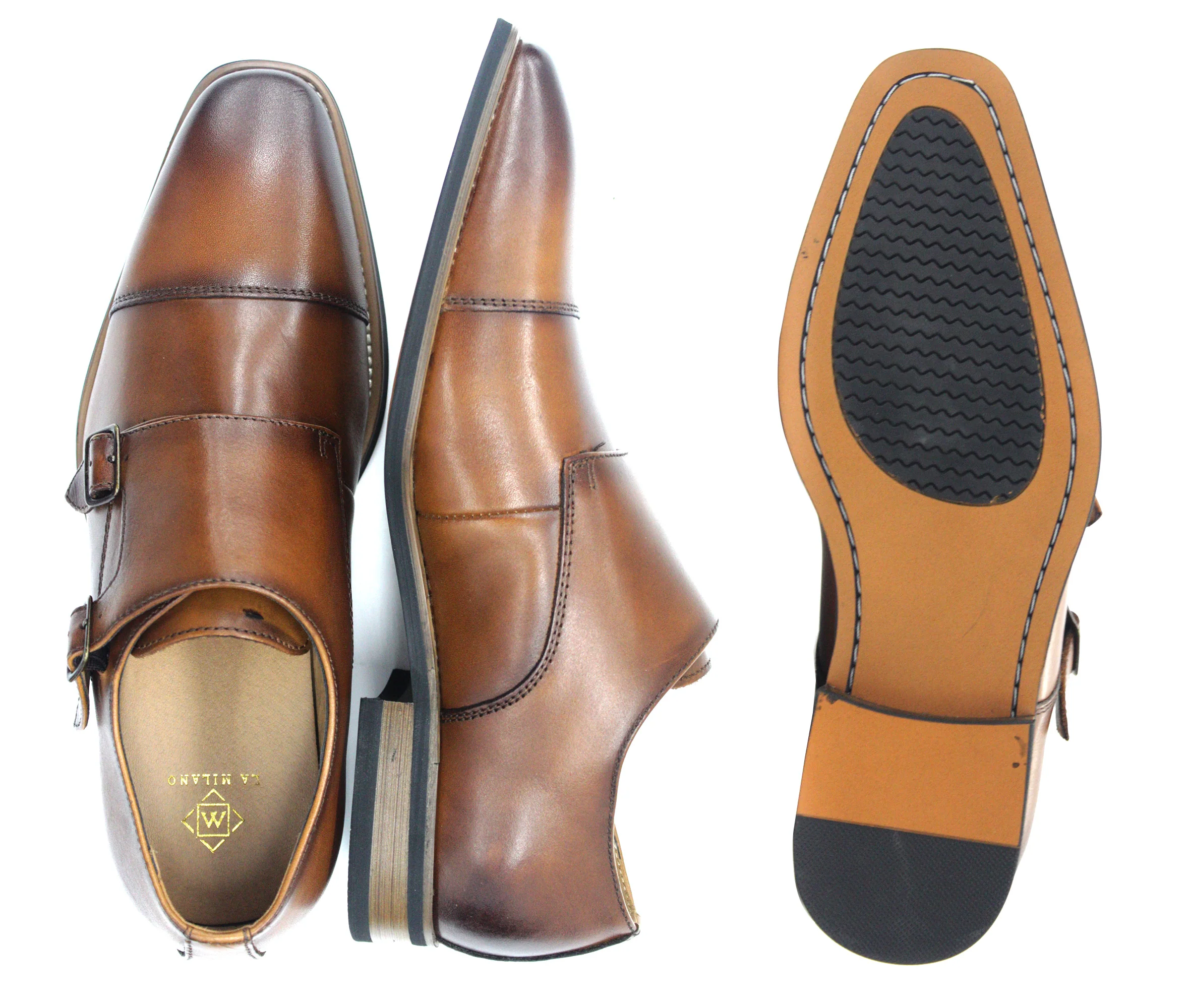 LA MILANO,CAP TOE-LACE UP-SHOES-A11641-TAN - Image 2