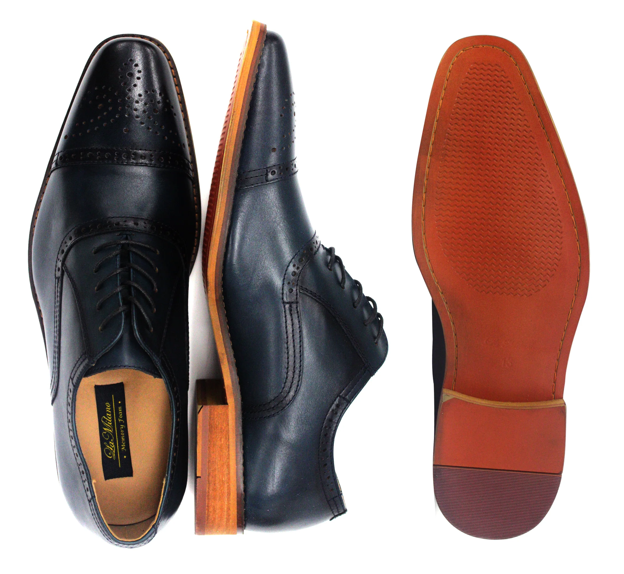 LA MILANO,CAP TOE-LACE UP-SHOES-A11873-NAVY - Image 2