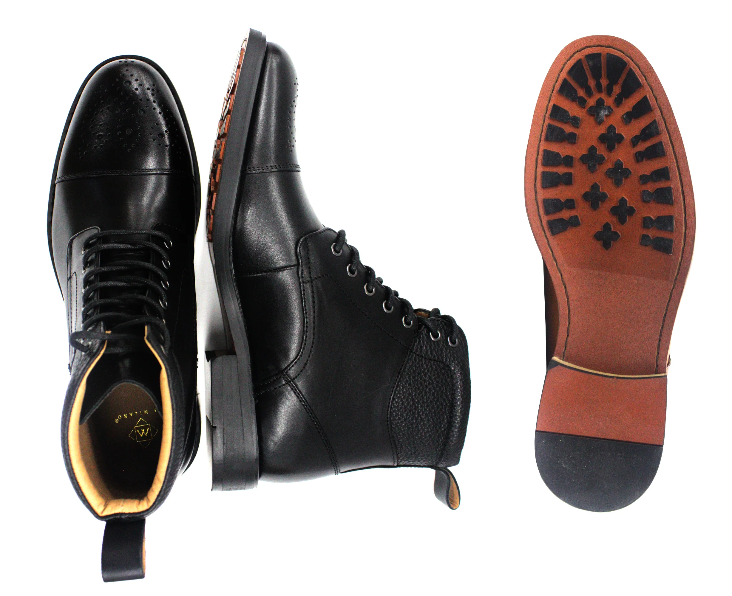 LA MILANO,CAP TOE-LACE UP-SHOES-B51914-BLACK - Image 2
