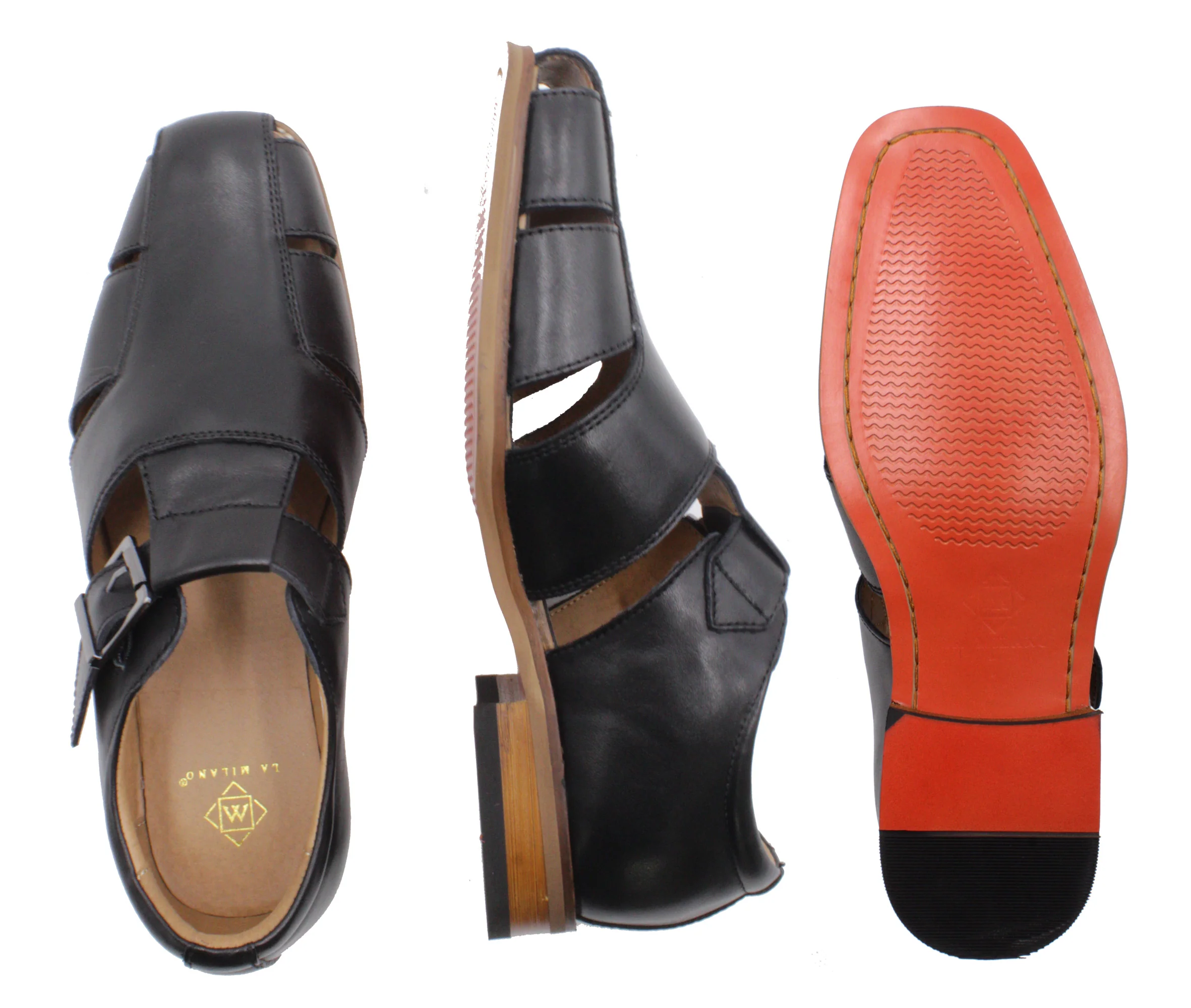 LA MILANO,FISHERMAN-CLOSED BACK-SAN-SHOES-A121198-BLACK - Image 2