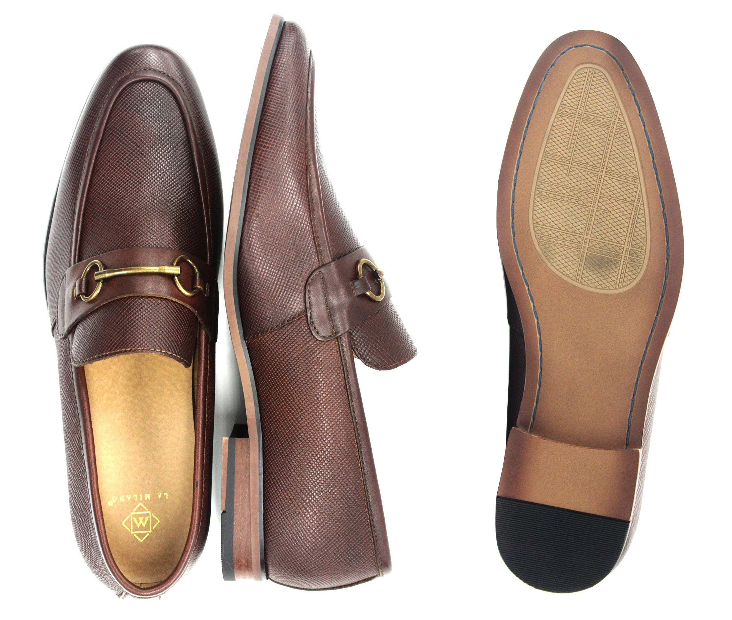 LA MILANO,MOC TOE-SLIP ON-SHOES-A120070-BROWN - Image 2