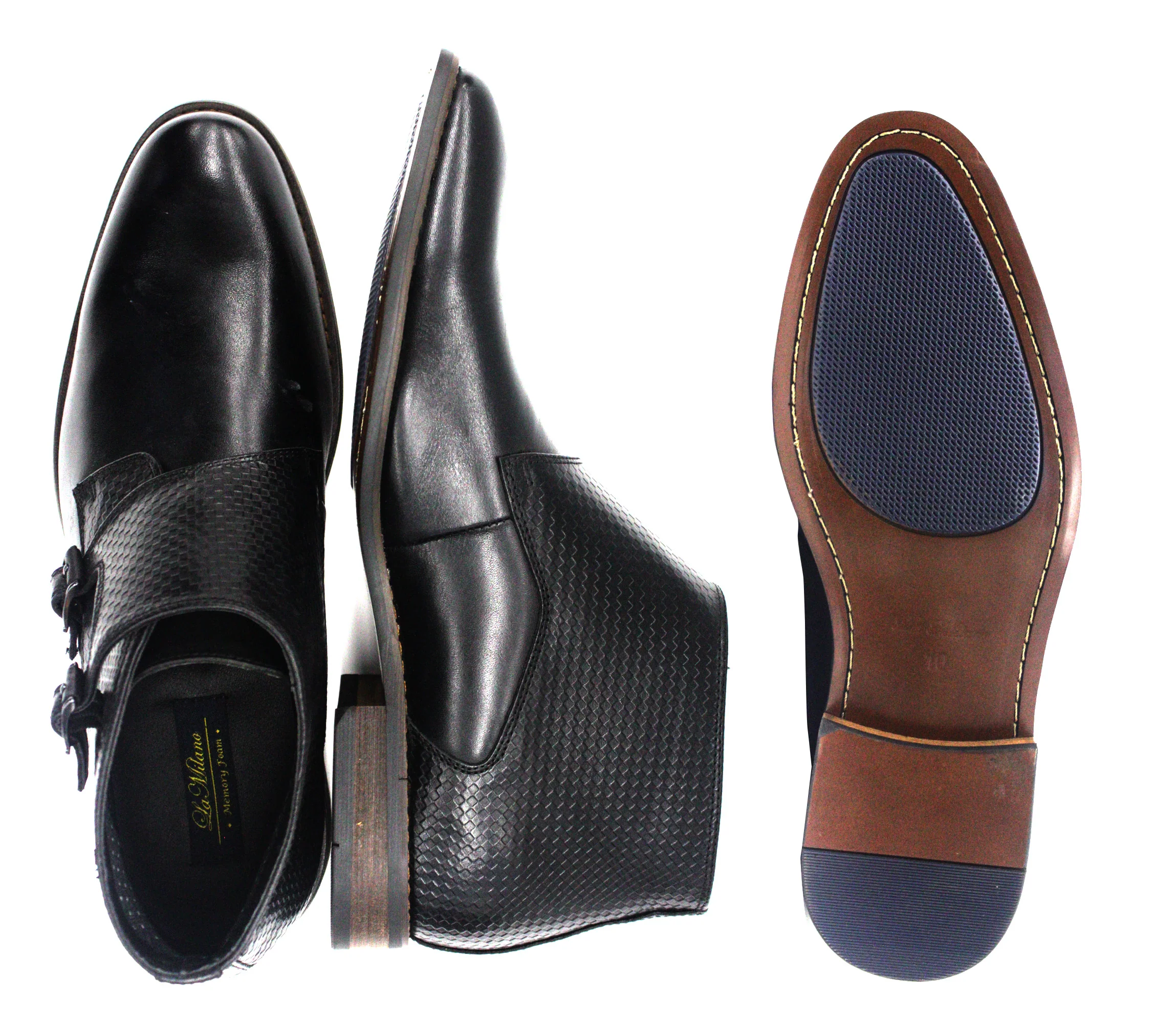 LA MILANO,PLAIN TOE-LACE UP-SHOES-B51922-BLACK - Image 2