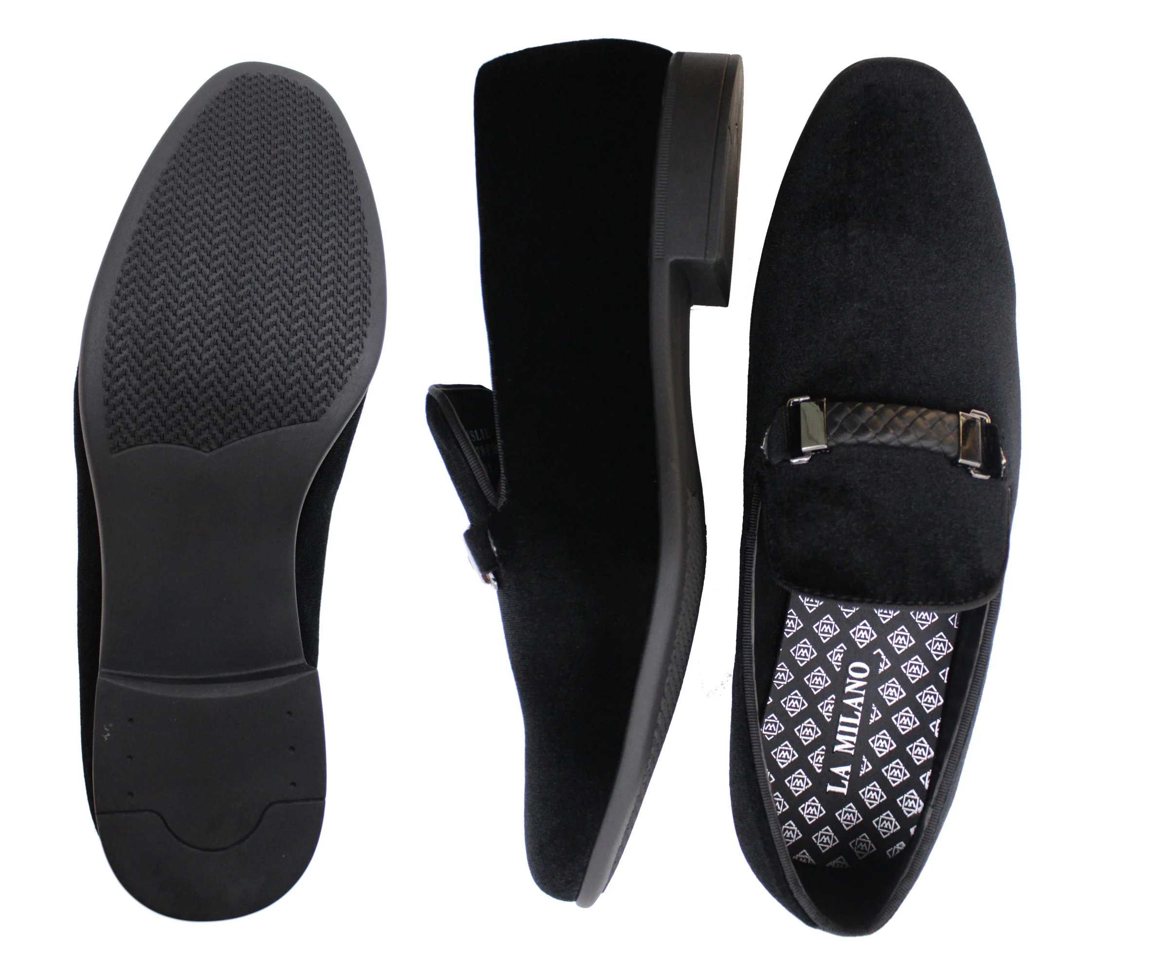 LA MILANO,PLAIN TOE-SLIP ON-SHOES-A12178-BLACK - Image 2