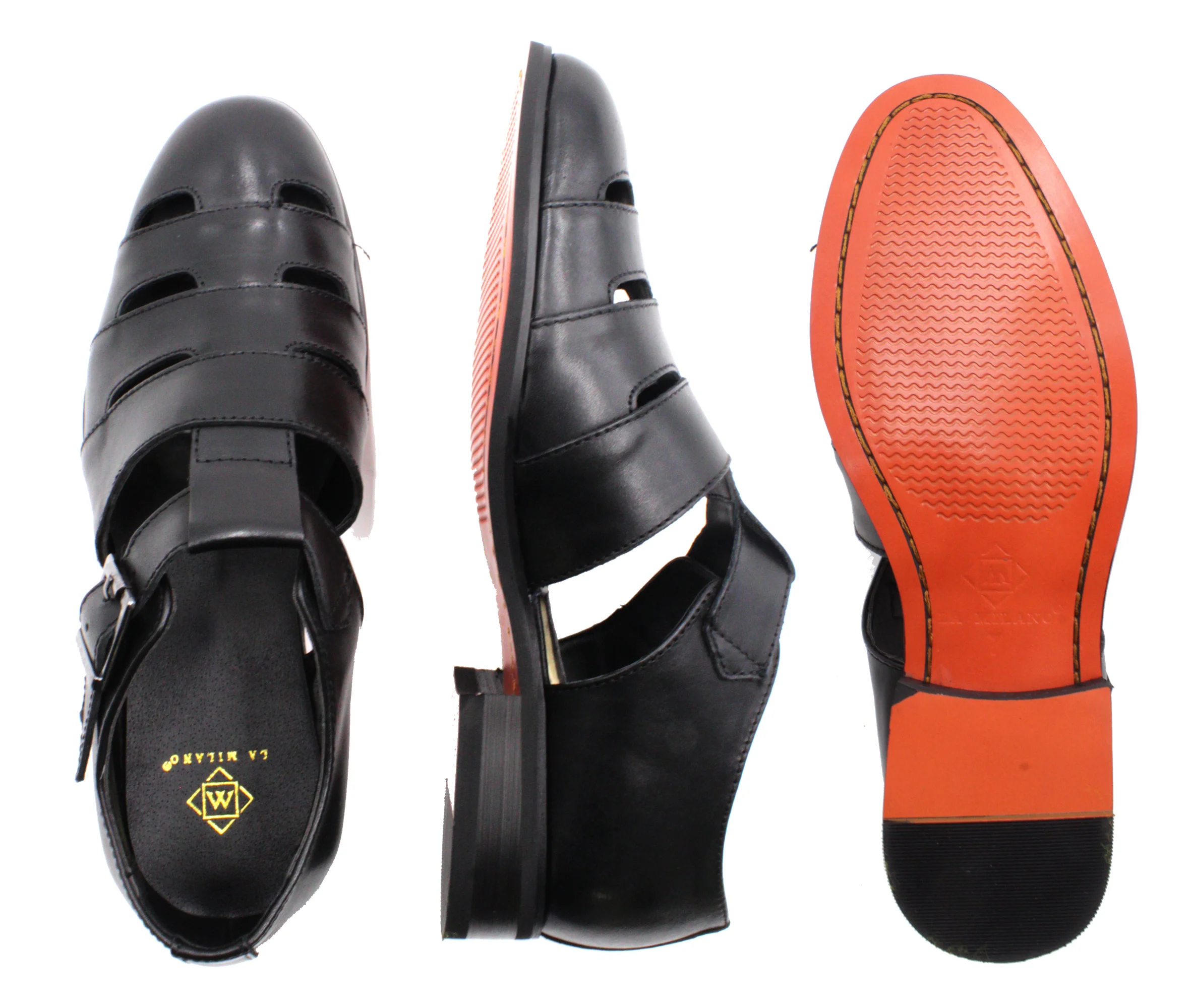 LA MILANO,SHARK WINDOW-CLOSED BACK-SAN-SHOES-A121229-BLACK - Image 2