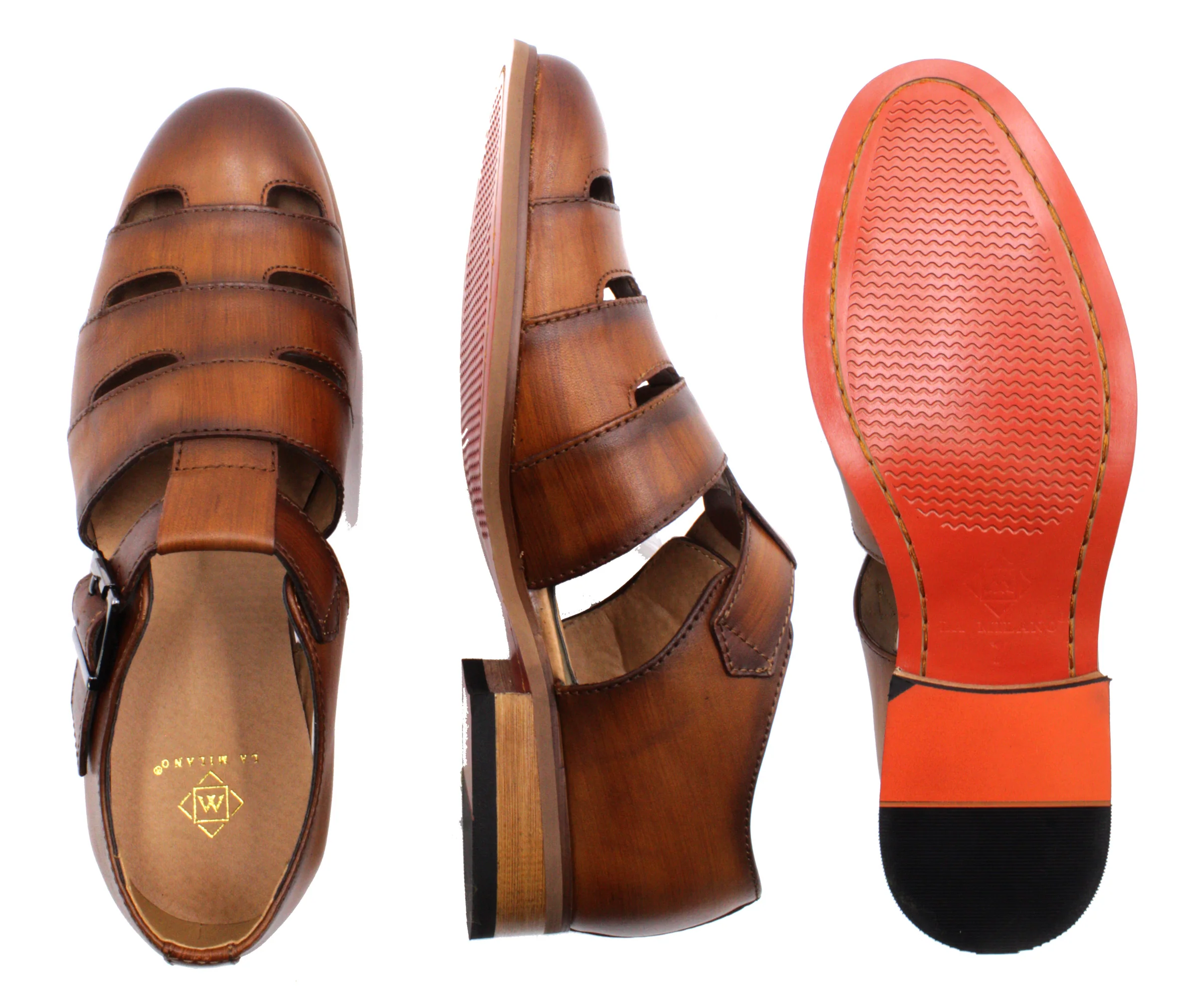 LA MILANO,SHARK WINDOW-CLOSED BACK-SAN-SHOES-A121229-TAN - Image 2