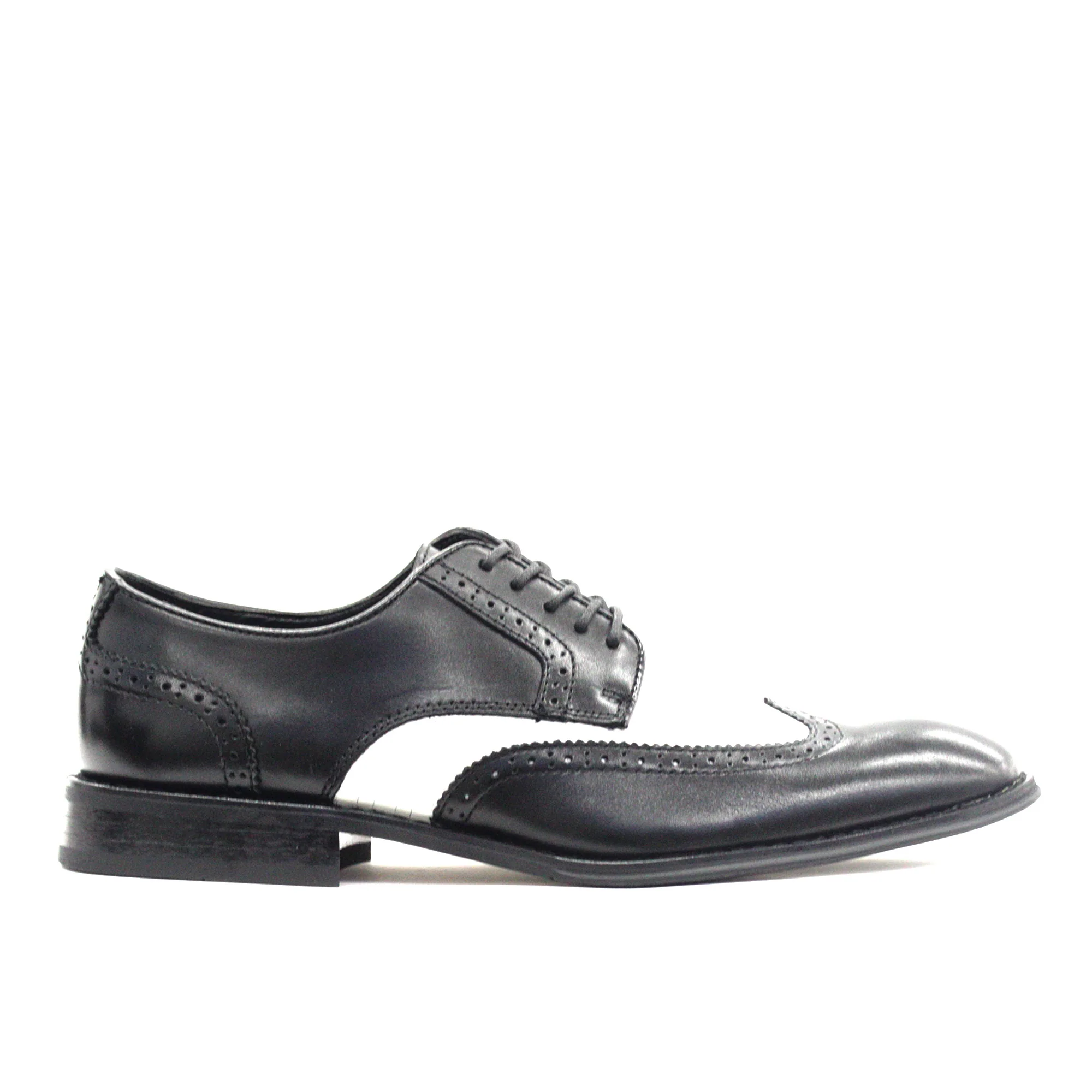 LA MILANO,WING TIP-LACE UP-SHOES-A11324-BLK/WHT