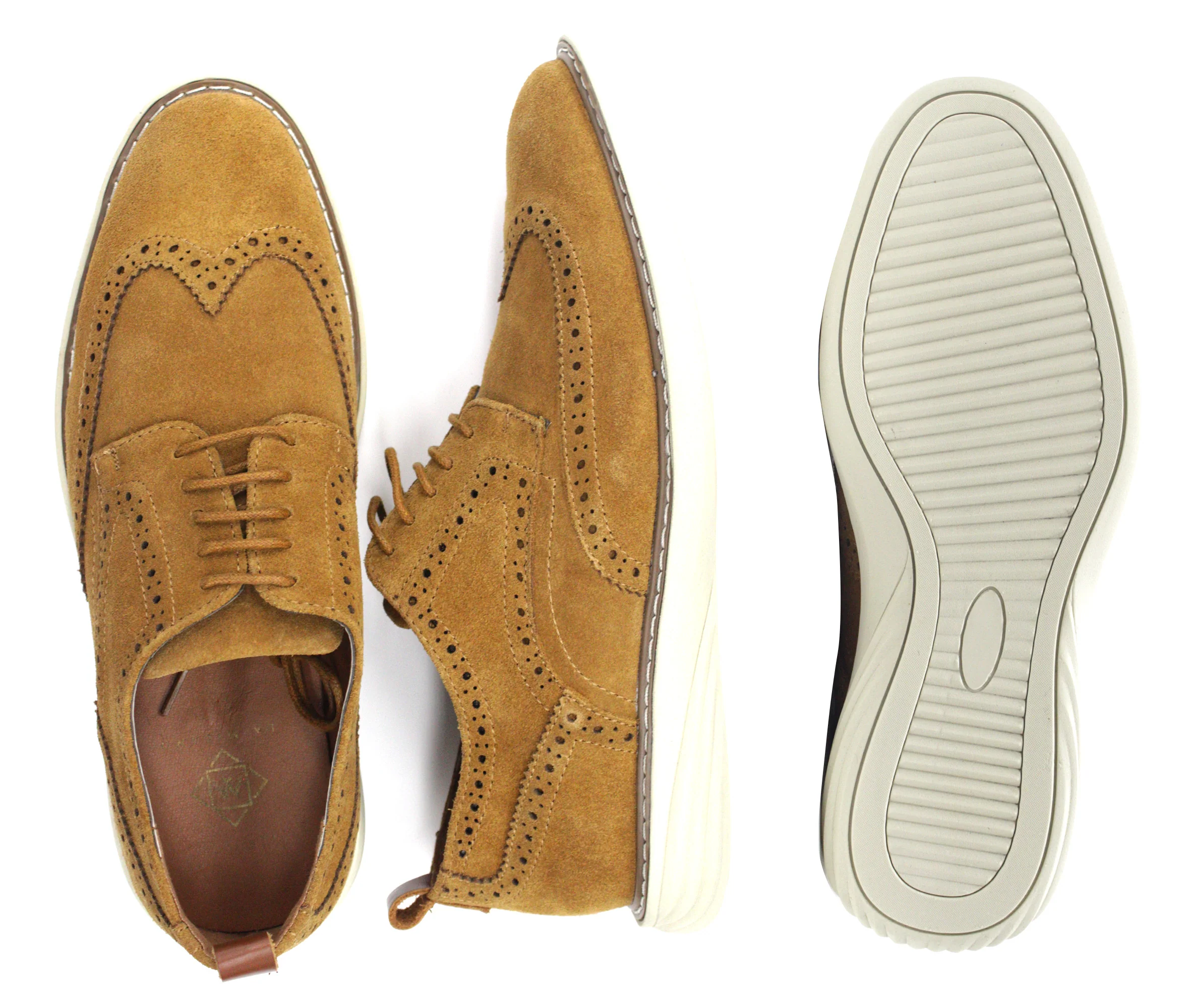 LA MILANO,WING TIP-LACE UP-SHOES-A120026-CAMEL - Image 2