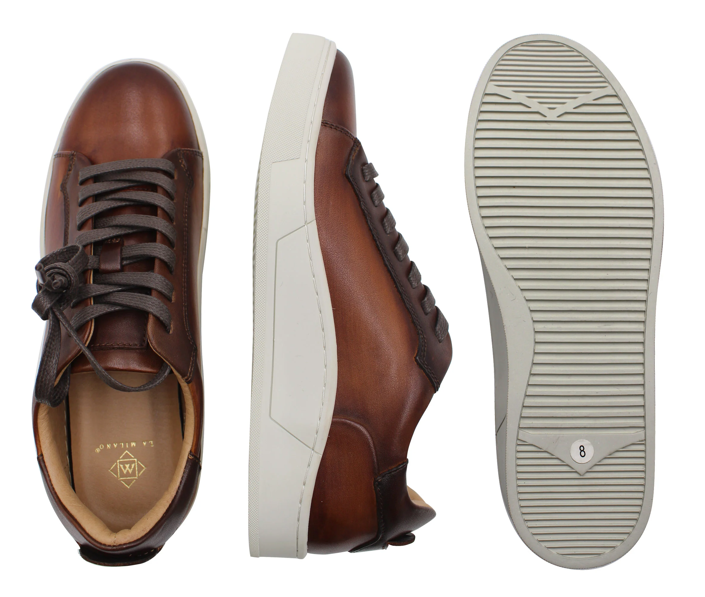 LA MILANO,Z-LACE UP-EXT-SHOES-A121361-COGNAC - Image 2
