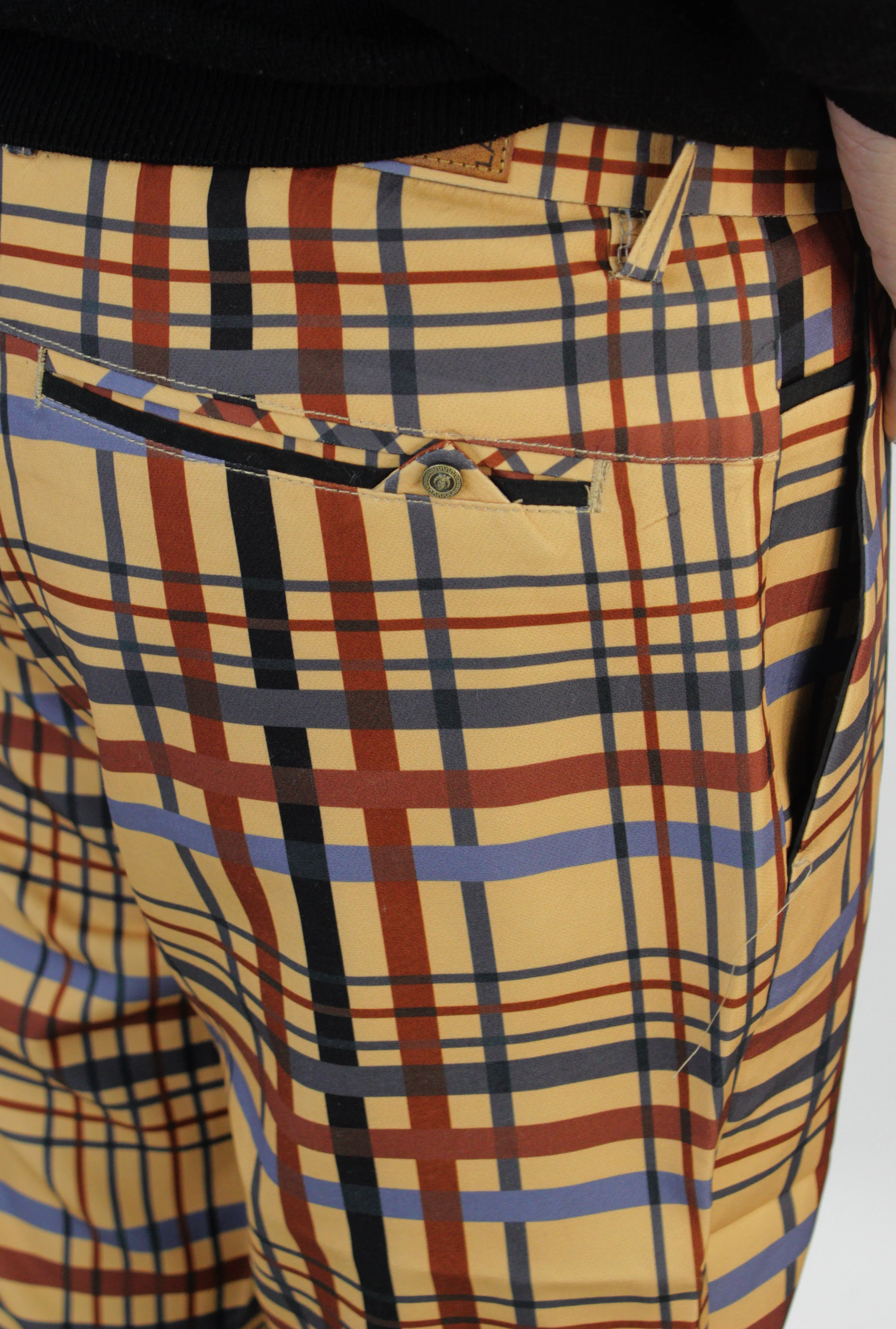 LANZINO,PLAID-CHINO-PANTS-CPS-126-TAN - Image 3