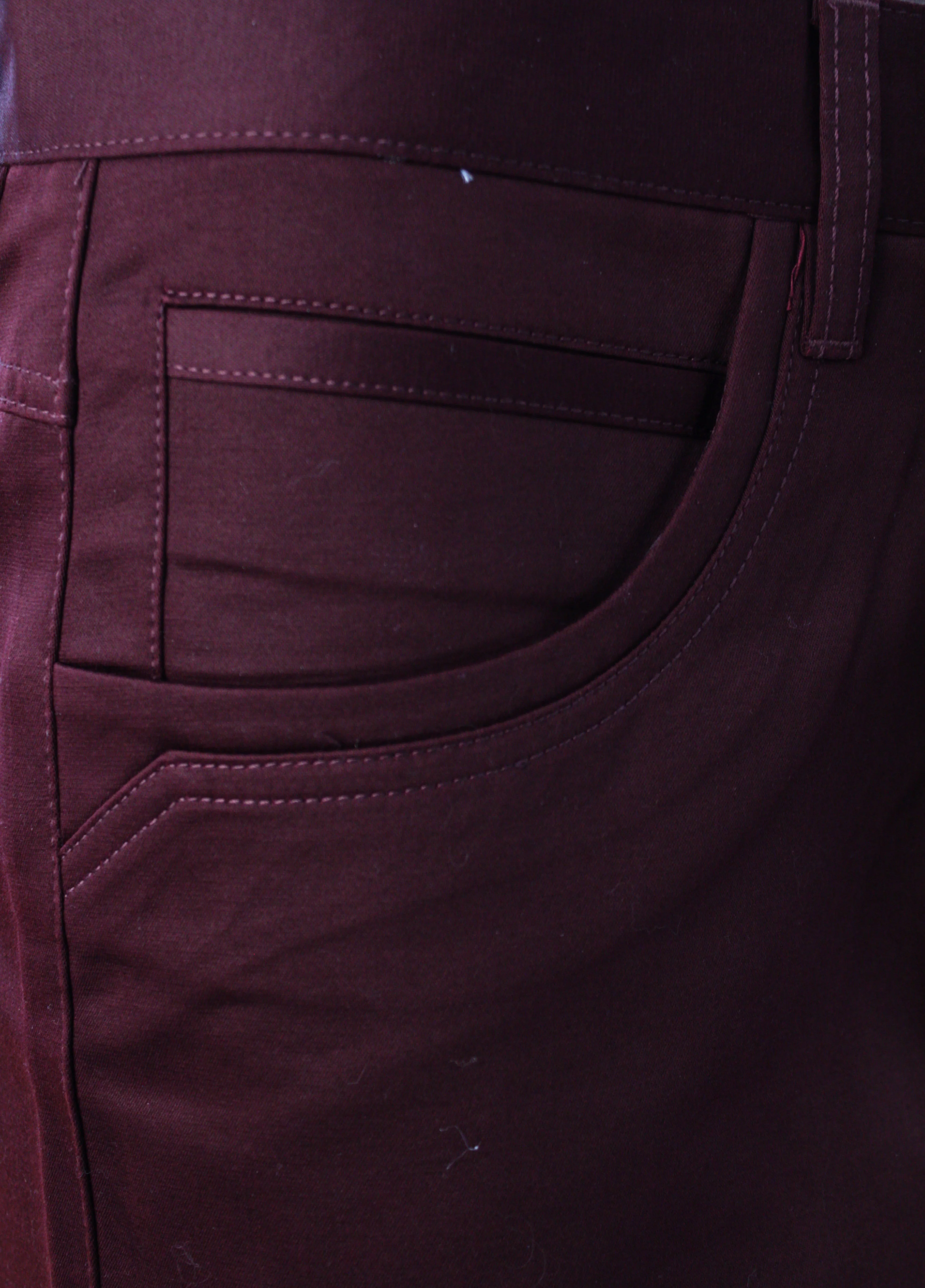 LANZINO,SOLID---JEANS-CP114-BURGUNDY - Image 5
