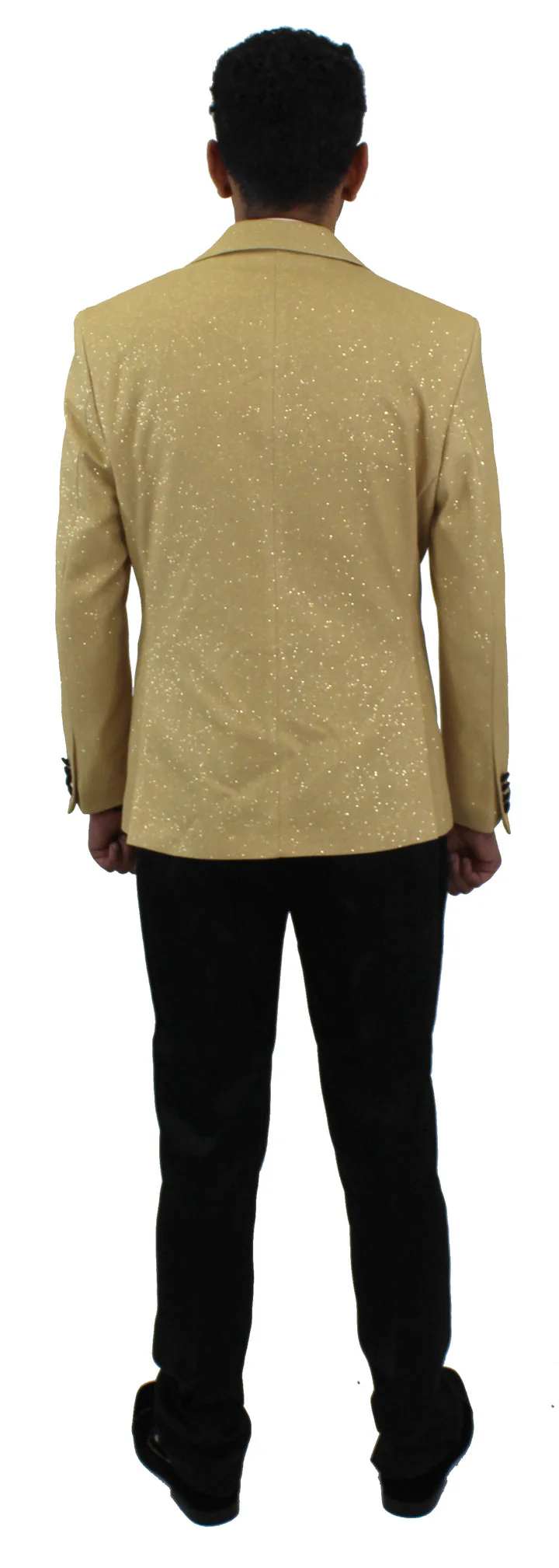 Mehmet Glitter 1 Button Slim Fit Tuxedo Suit, T14-GOLD - Image 5