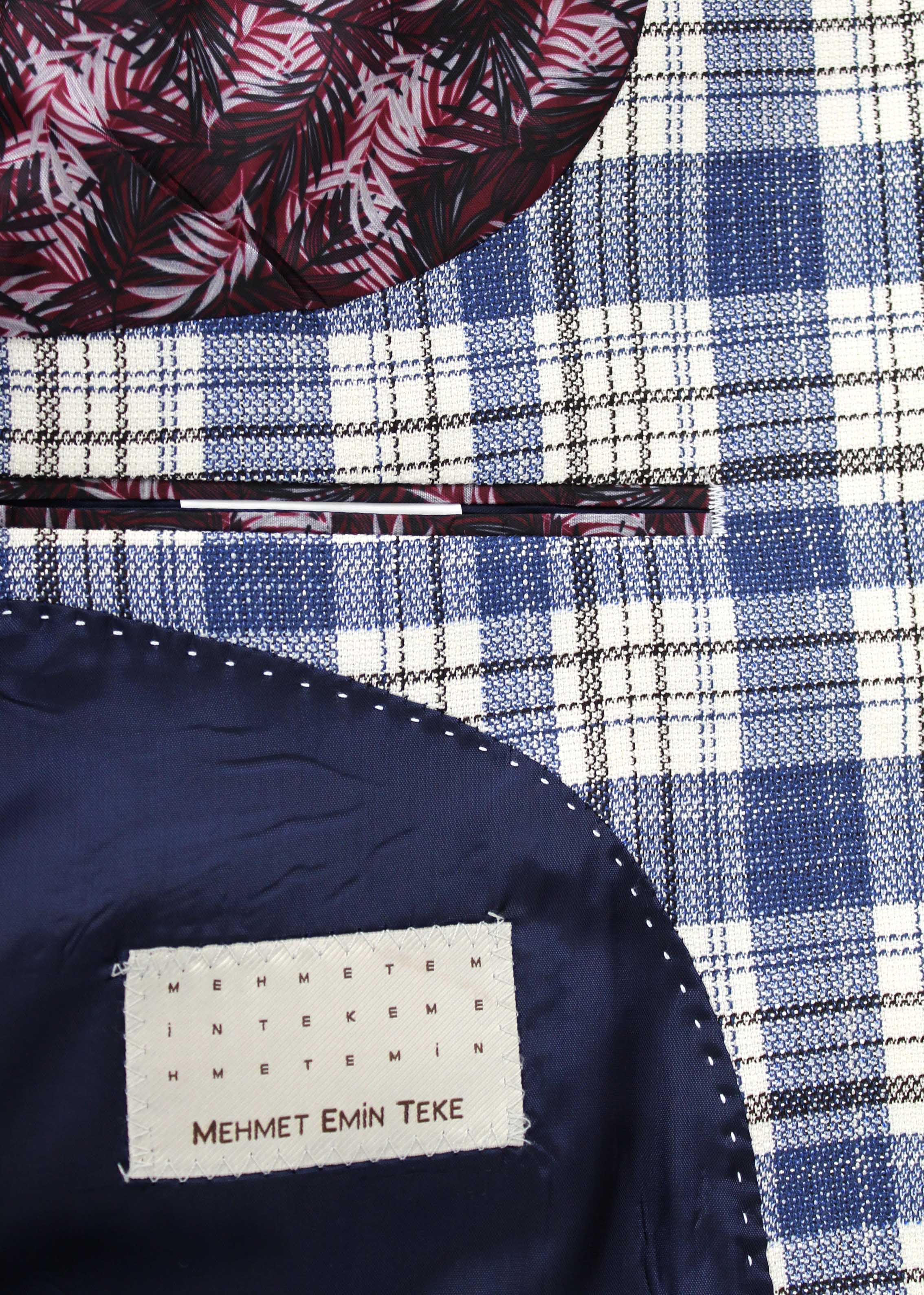 MEHMET,PLAID-2BT NOTCH-CONTEMPORARY-JACKETS-PB-B238-BLUE - Image 3
