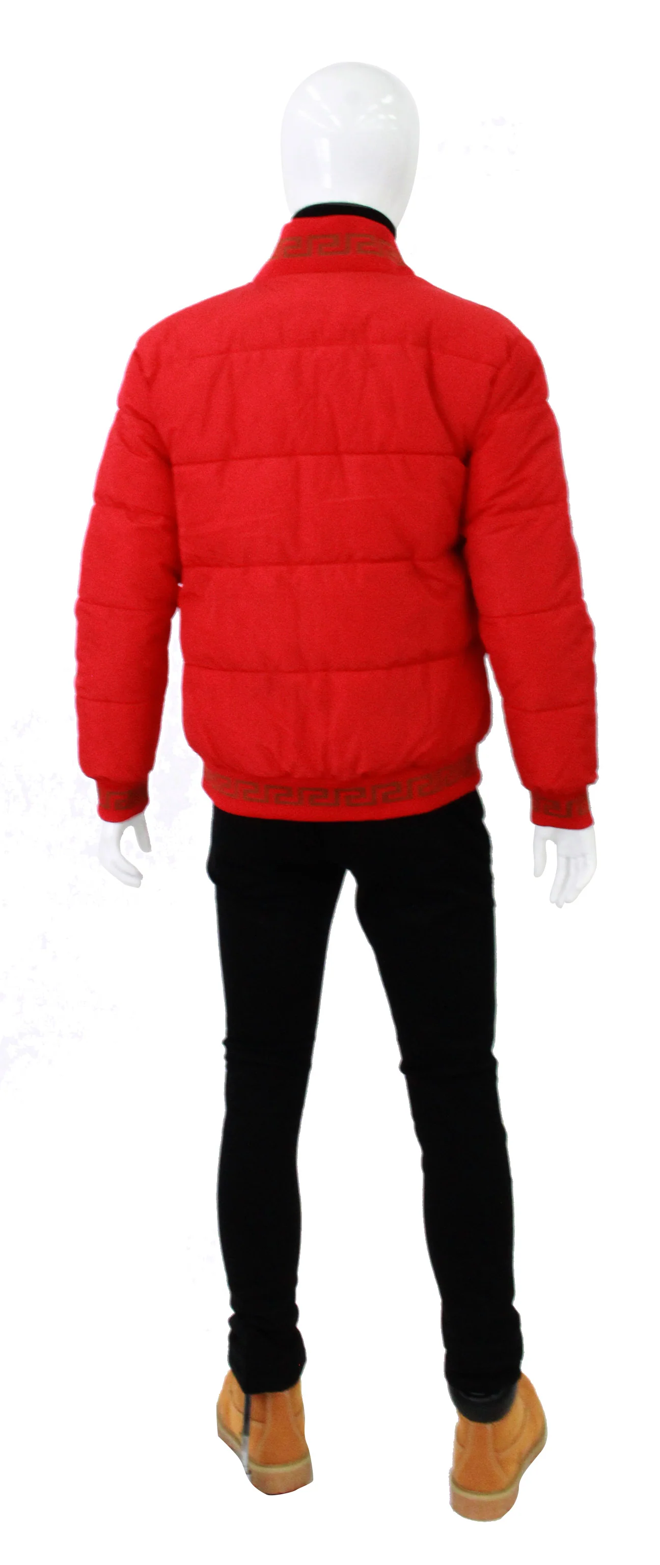 MODERNO,QUILTED-ZIP UP-CASUAL JKTS-MJPF-2207-RED - Image 3