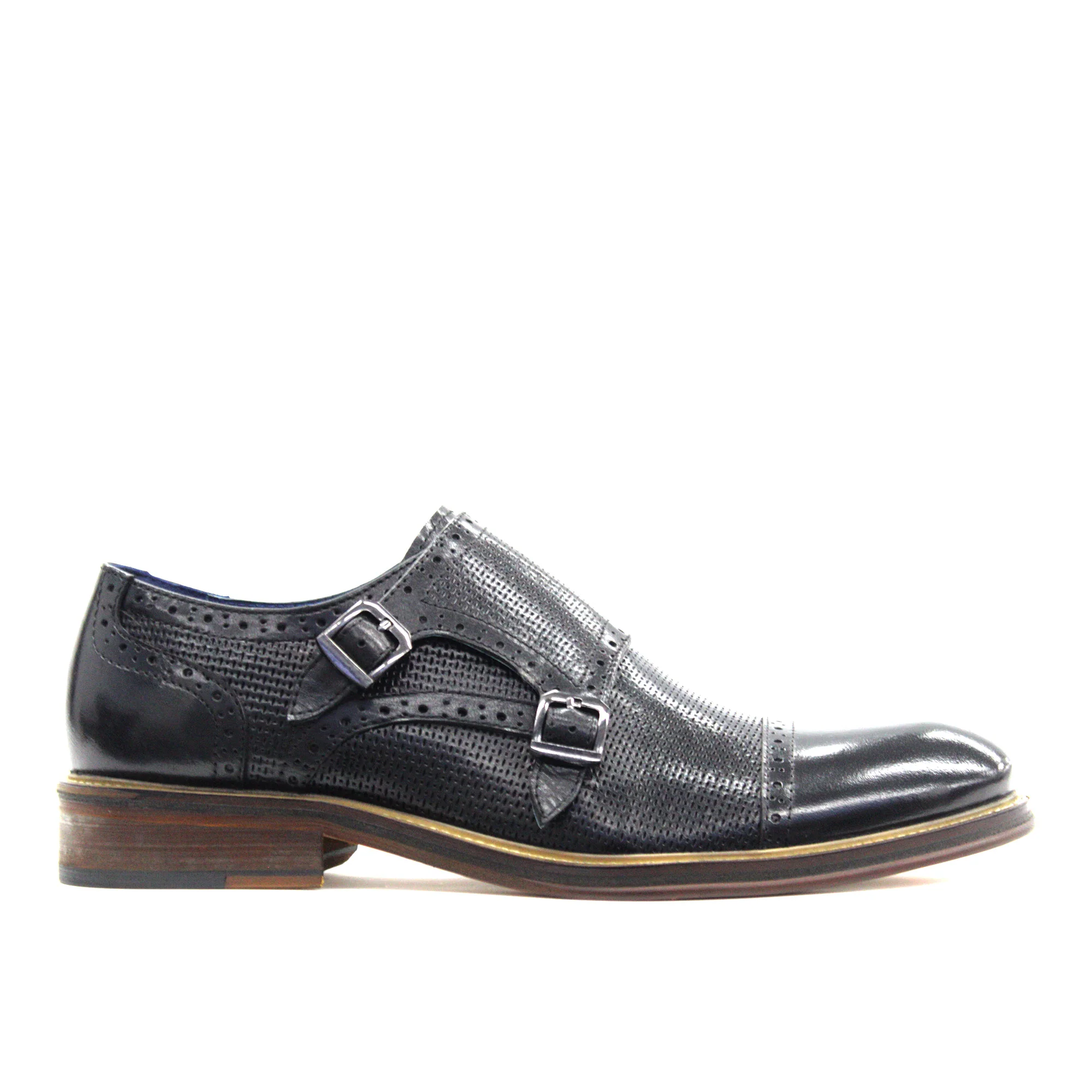 MORETTI,CAP TOE-SLIP ON-SHOES-M31197-BLACK
