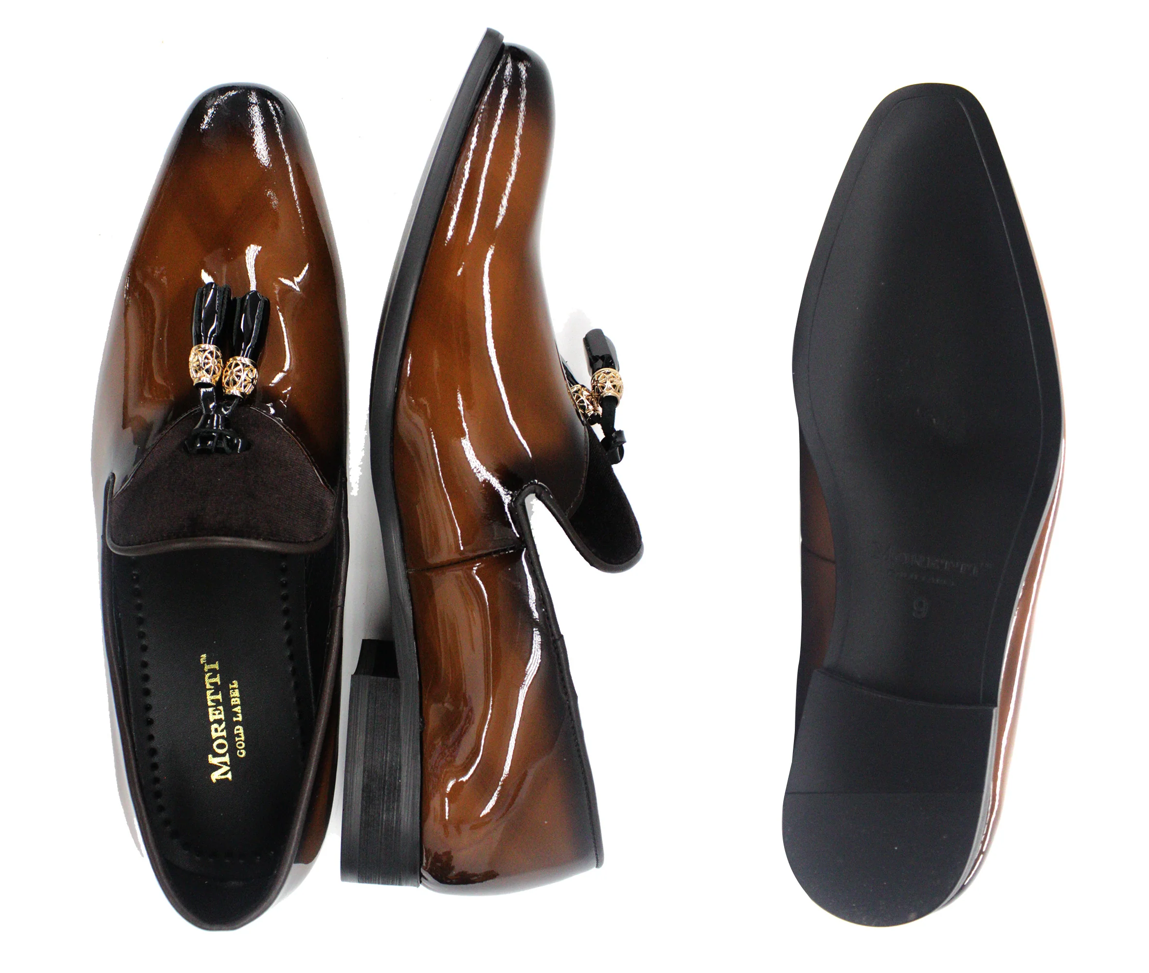 MORETTI,PLAIN TOE-SLIP ON-SHOES-M31989-TAN - Image 2