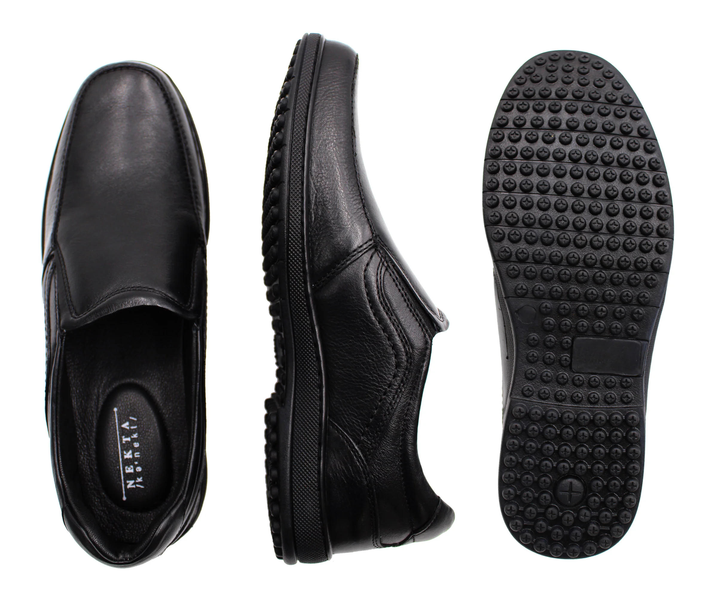 NETKA FOOTWEAR,SLIP ON BUCKLE-MOC TOE-COM-SHOES-GEORGE-BLACK - Image 2