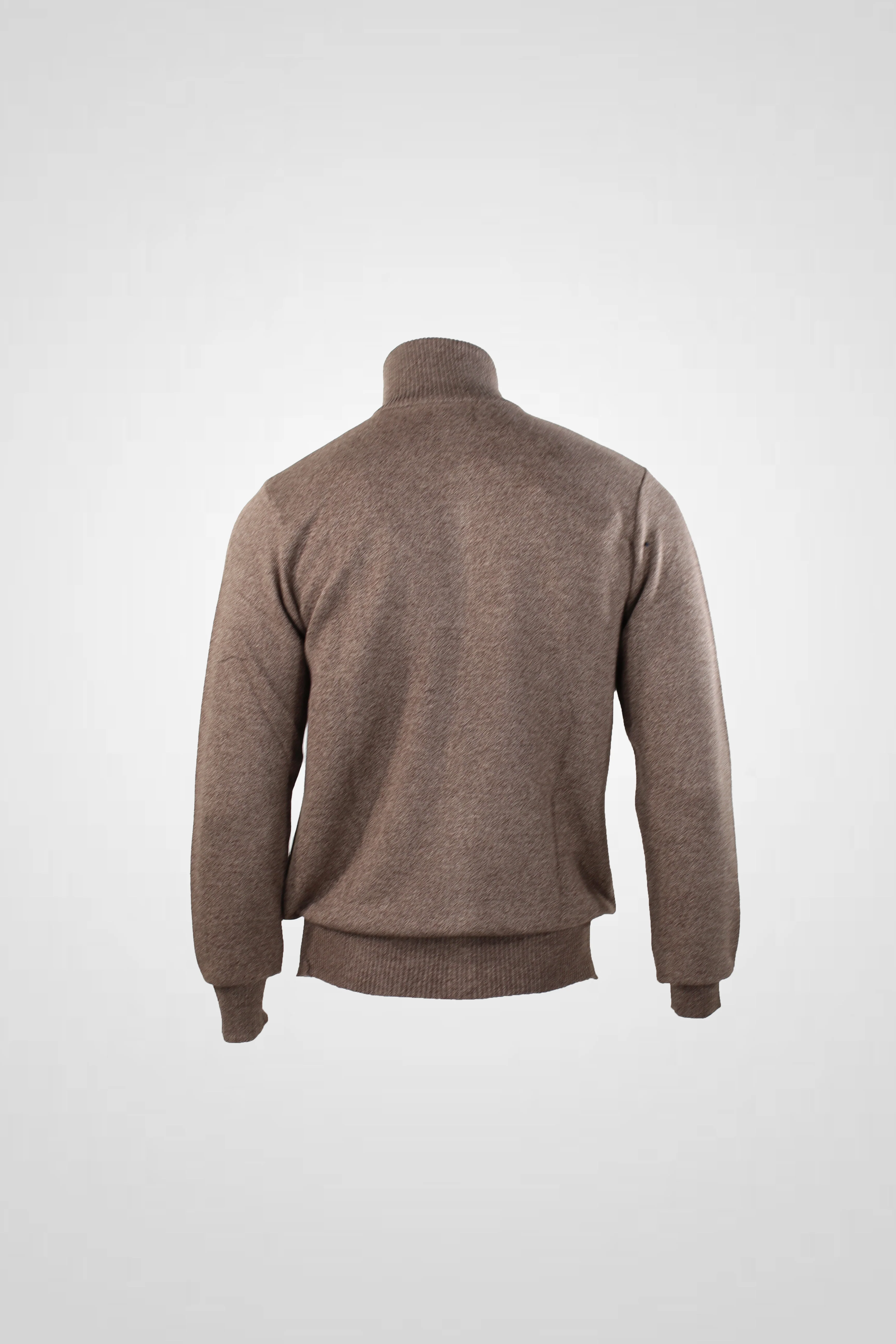 portabella,SOLID-FULL ZIPPER-SWEATERS-HS-281-COFFEE - Image 3