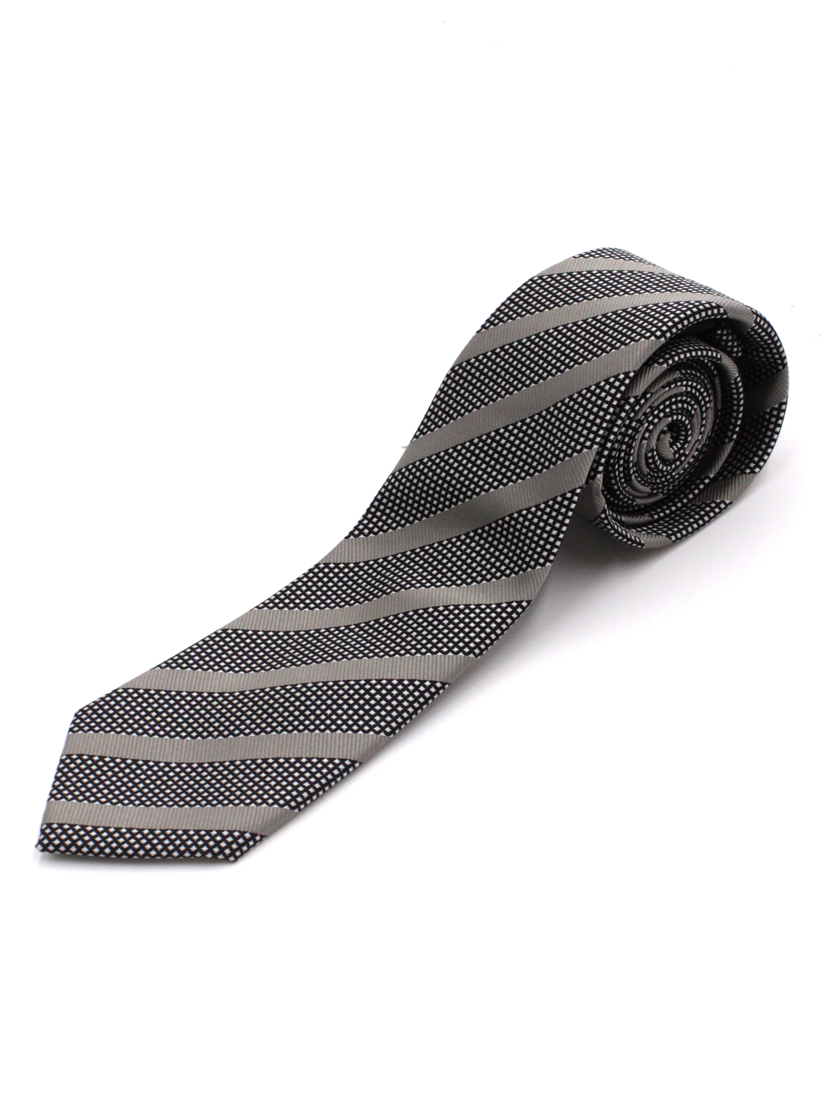 PBX726,Z---NECKWEAR-FANCY TIE-FASHION GREY BLACK