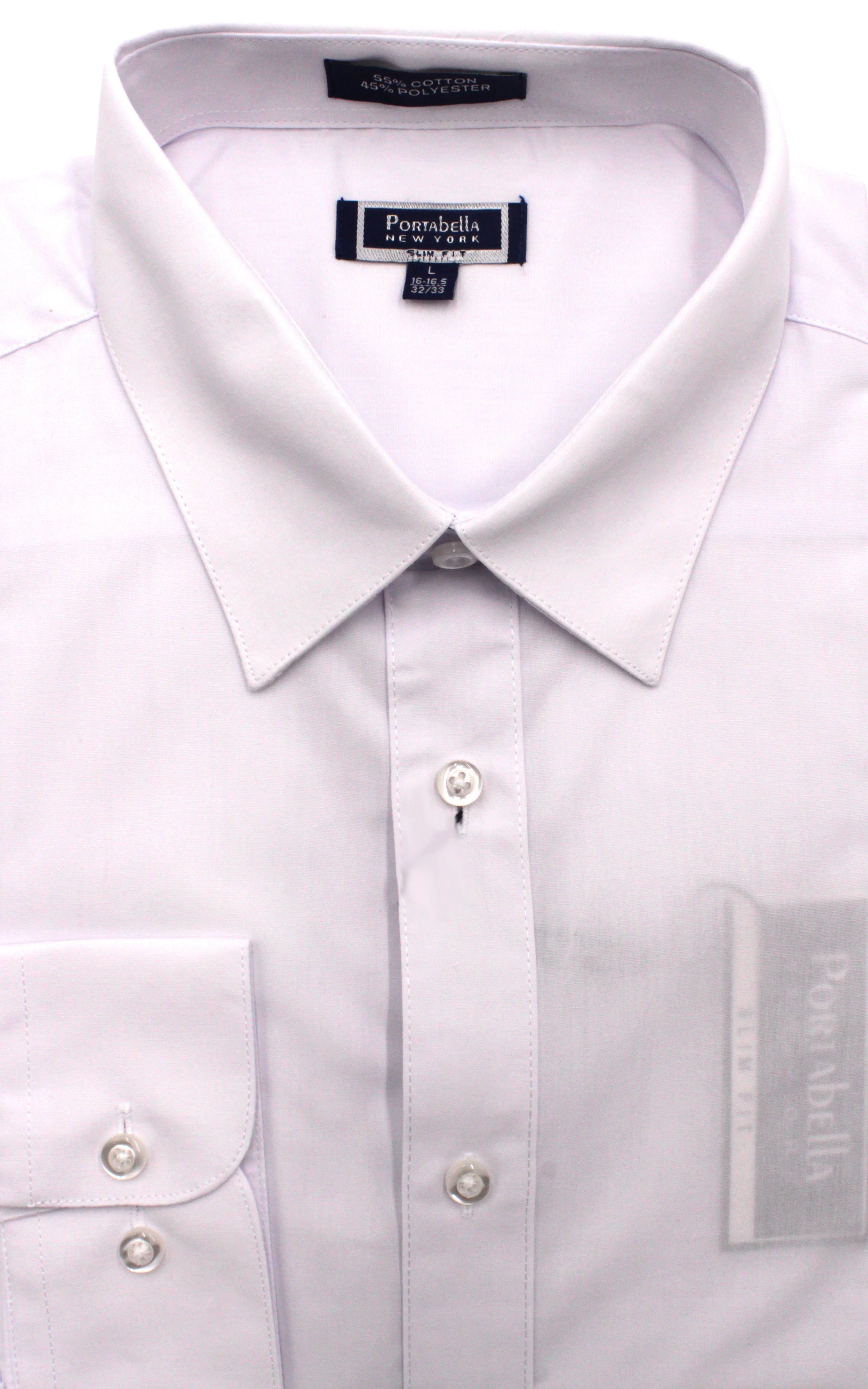PORTABELLA,SOLID-SPREAD COLLAR-DRESS SHIRTS-S2020-WHITE