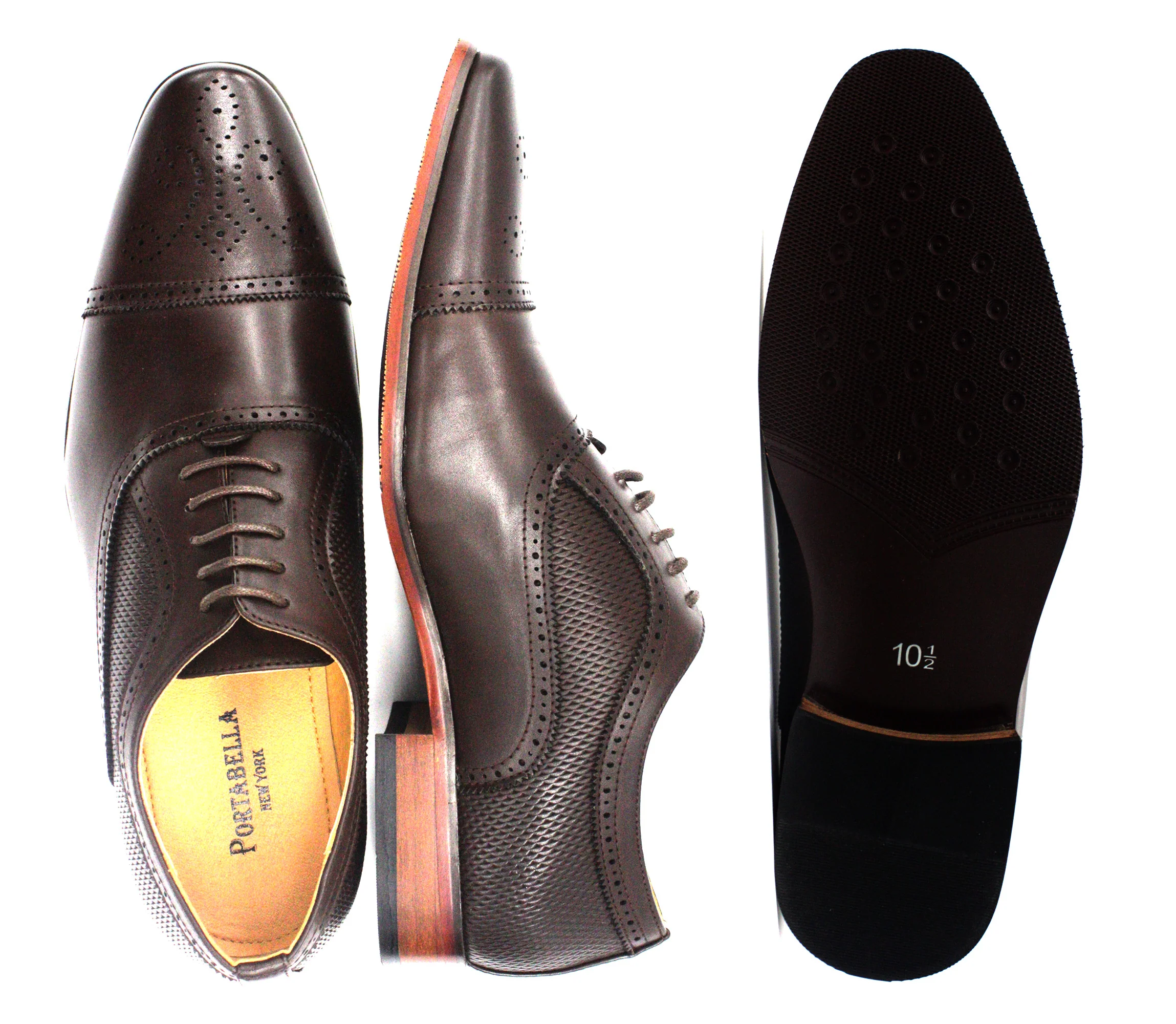 Portabella,CAP TOE-LACE UP-SHOES-5624-BROWN - Image 2