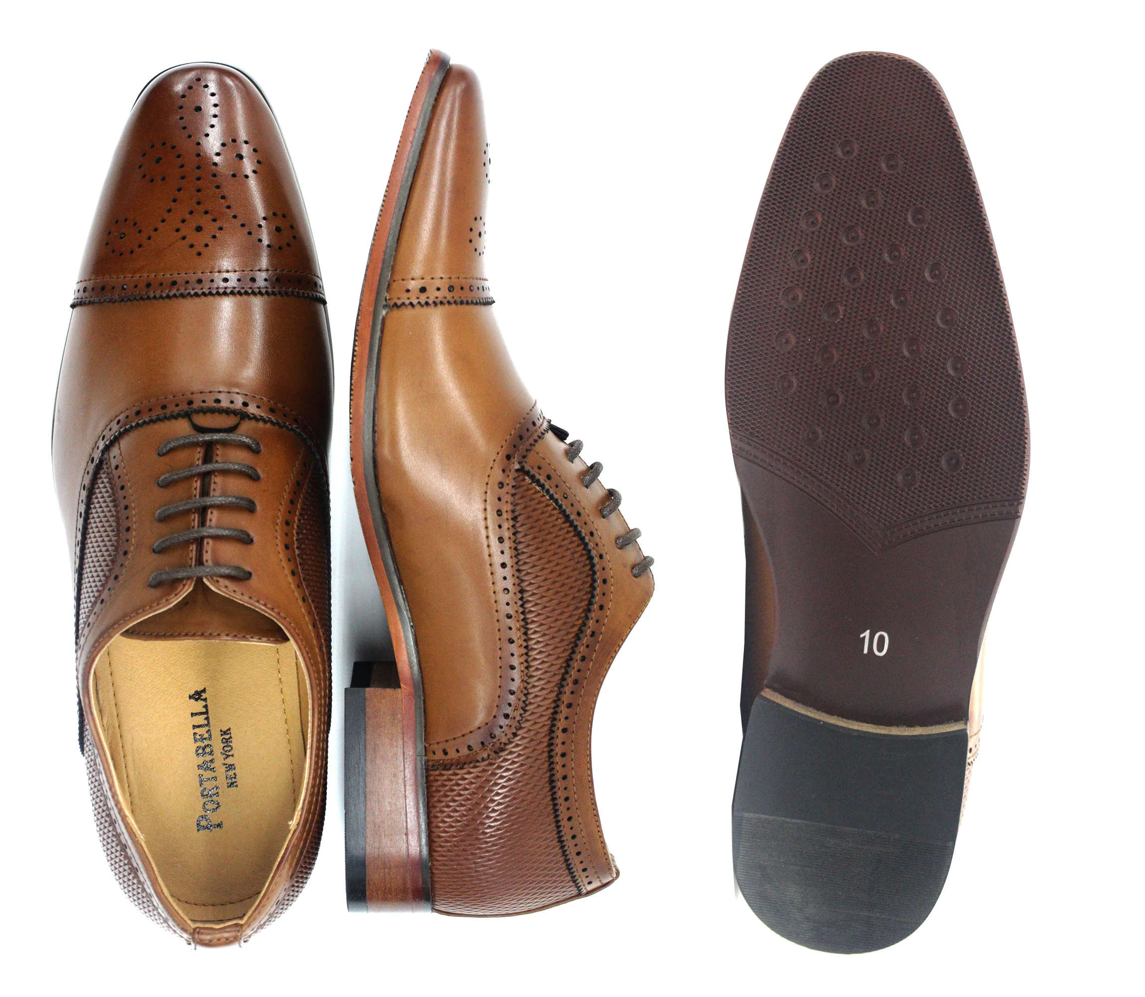 Portabella,CAP TOE-LACE UP-SHOES-5624-TAN - Image 2