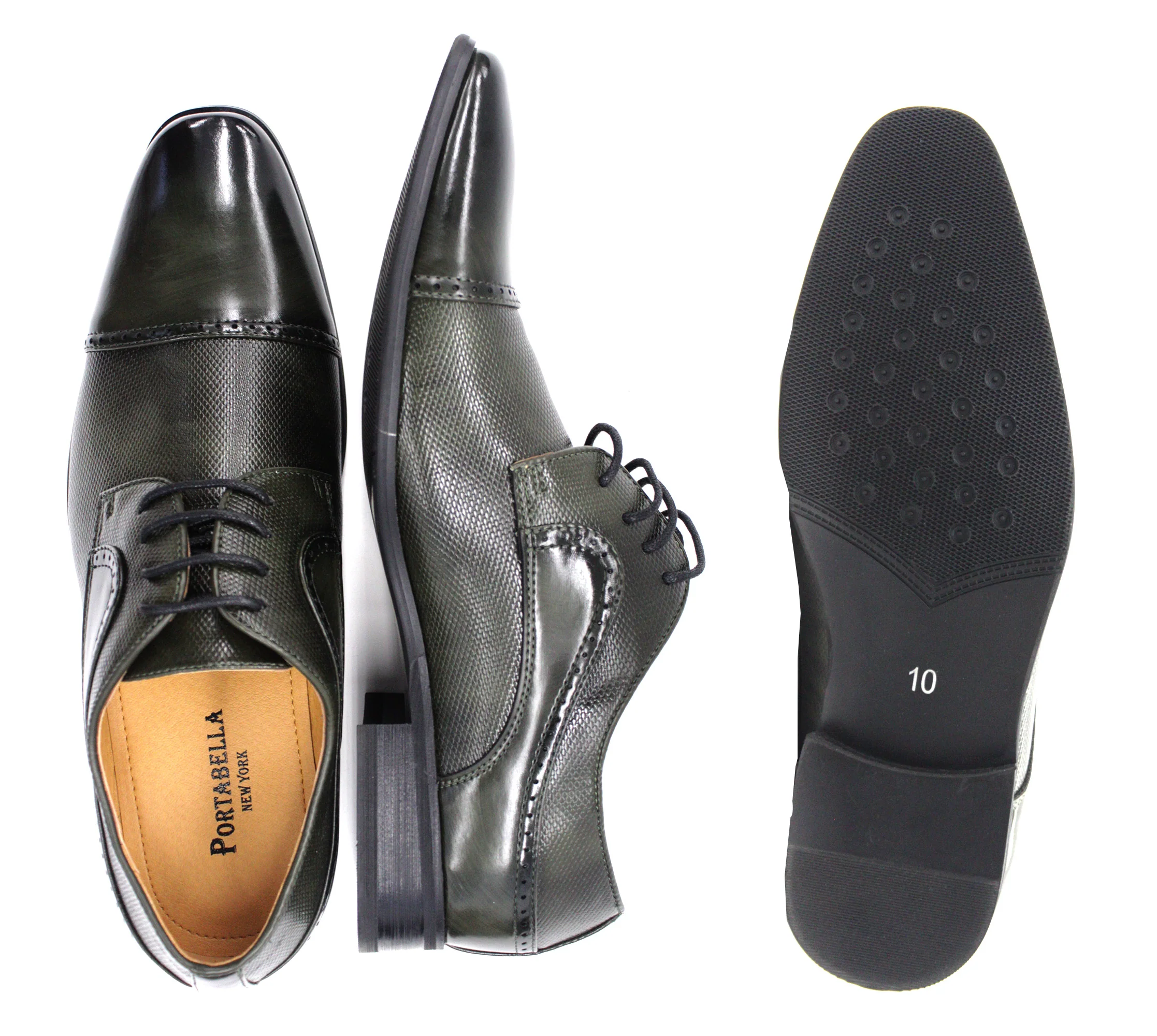 Portabella,CAP TOE-LACE UP-SHOES-5625-OLIVE - Image 2