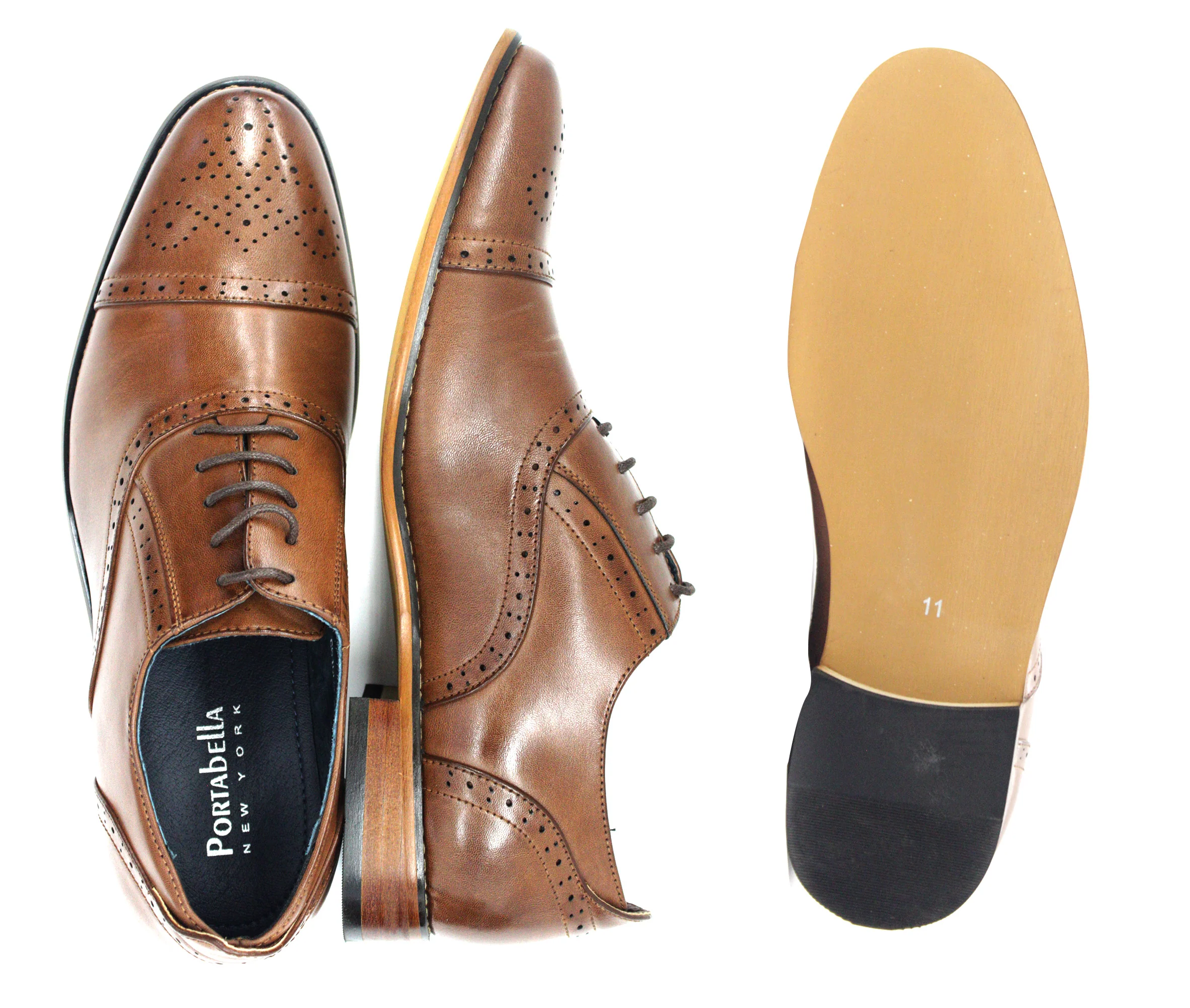 Portabella,CAP TOE-LACE UP-SHOES-G61069-25-BROWN - Image 2