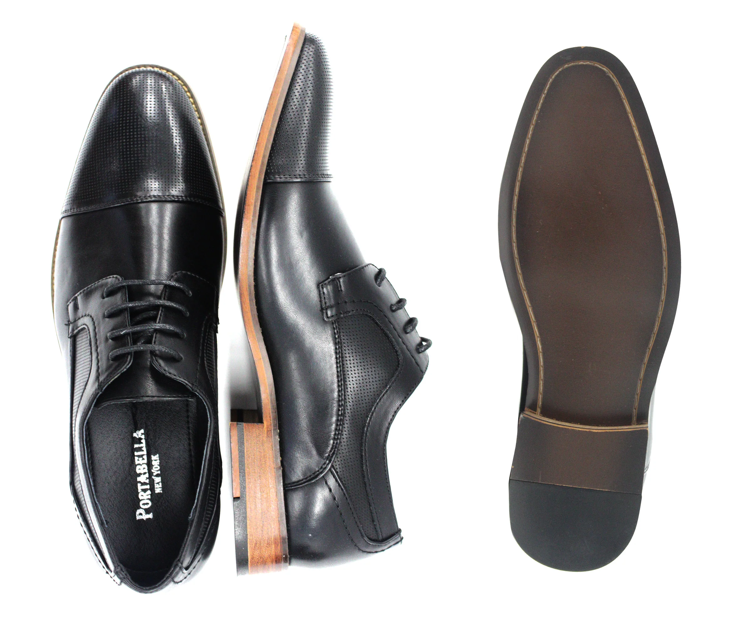 Portabella,CAP TOE-LACE UP-SHOES-G68188-12-BLACK - Image 2