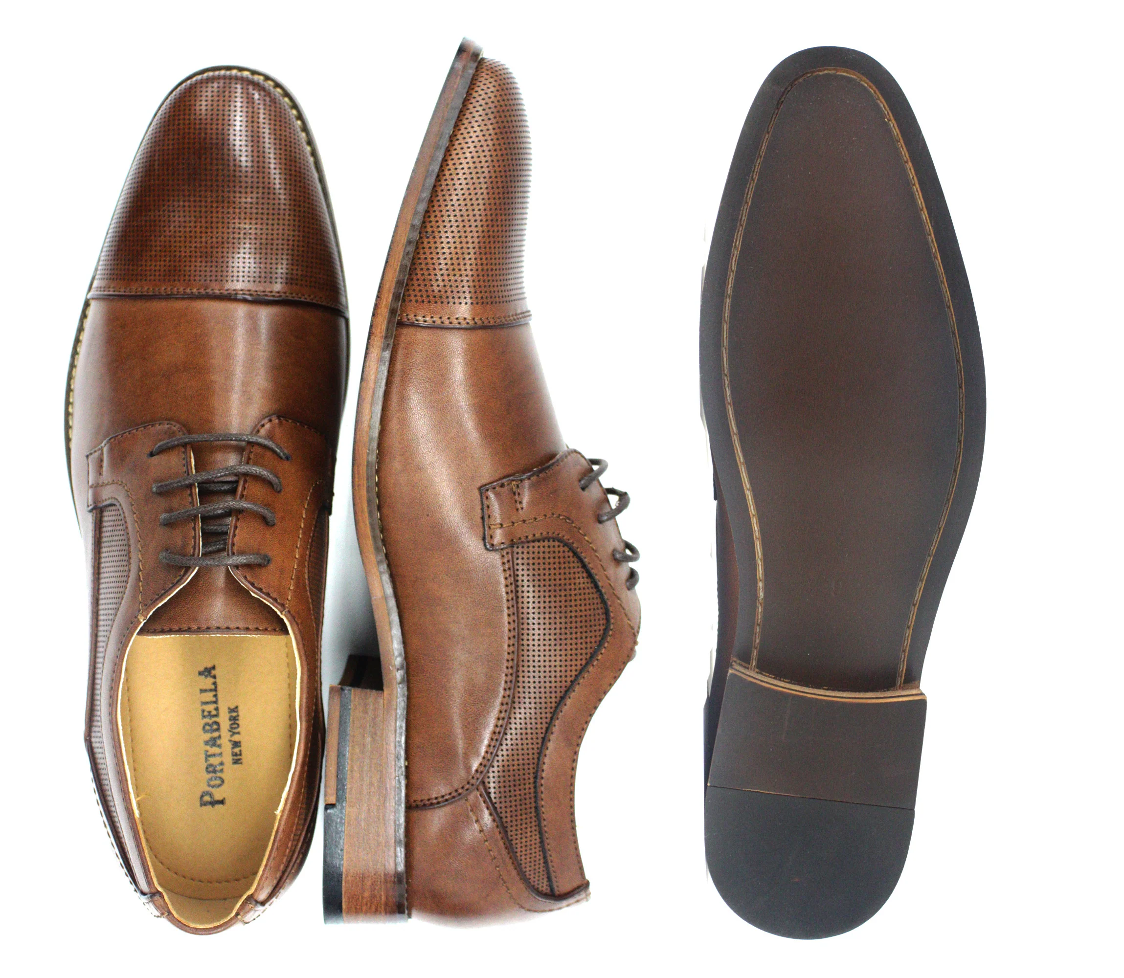 Portabella,CAP TOE-LACE UP-SHOES-G68188-12-BROWN - Image 2