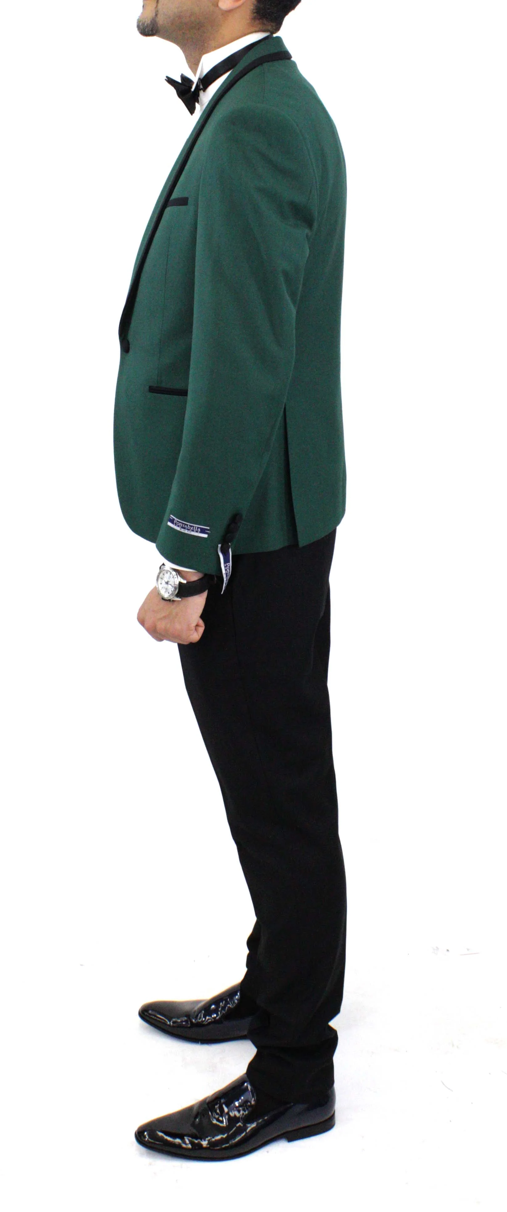 Portabella,COMPOSE-1 BUTTON VEST-SLIM-TUXEDO SUITS-TUX900-GREEN - Image 3
