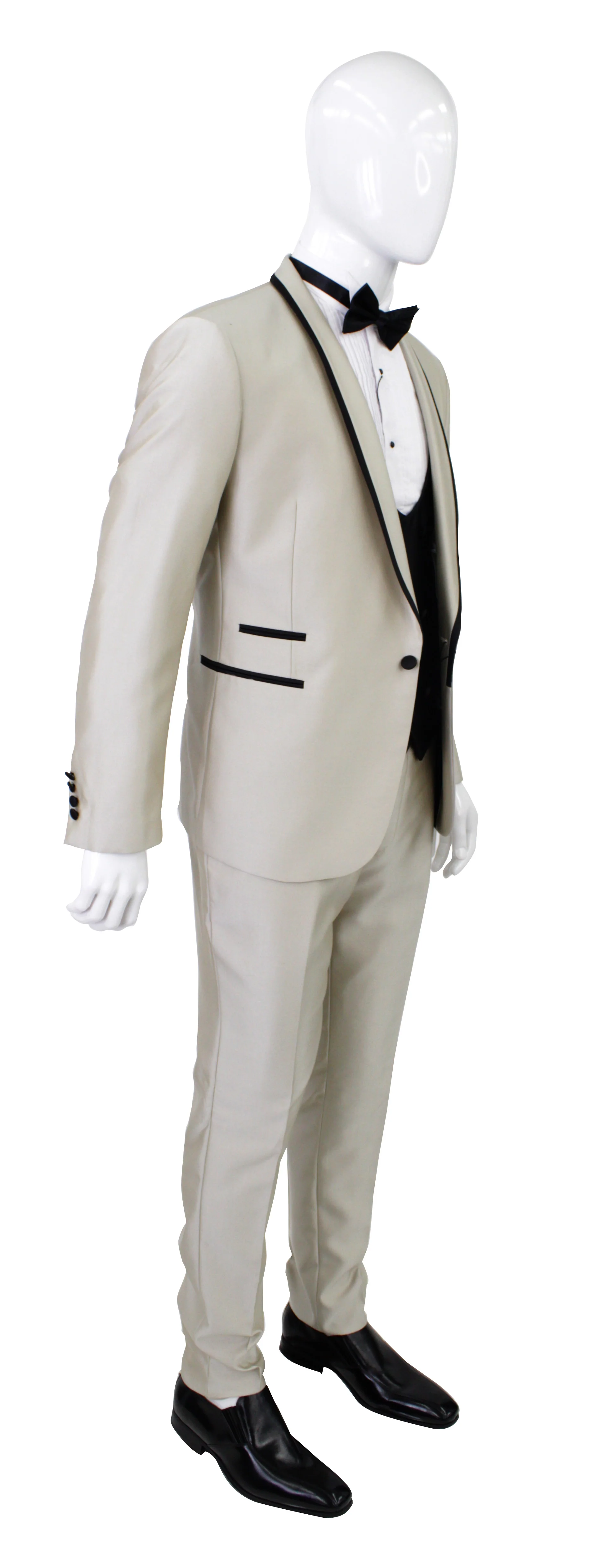 Portabella,COMPOSE-1 BUTTON VEST-TUXEDO SUITS-TUX900-CHAMPAGNE - Image 3