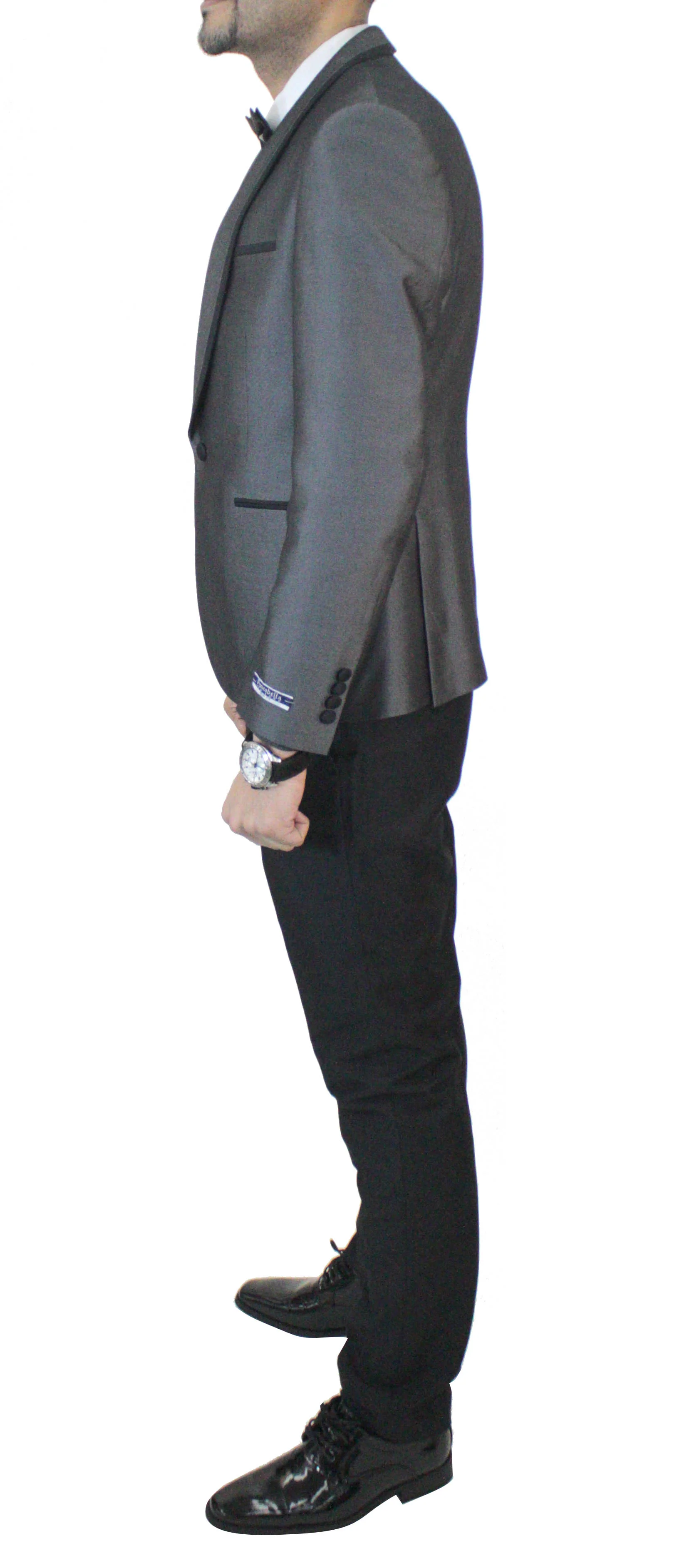 Portabella,COMPOSE-1 BUTTON VEST-TUXEDO SUITS-TUX900-CHARCOAL - Image 3