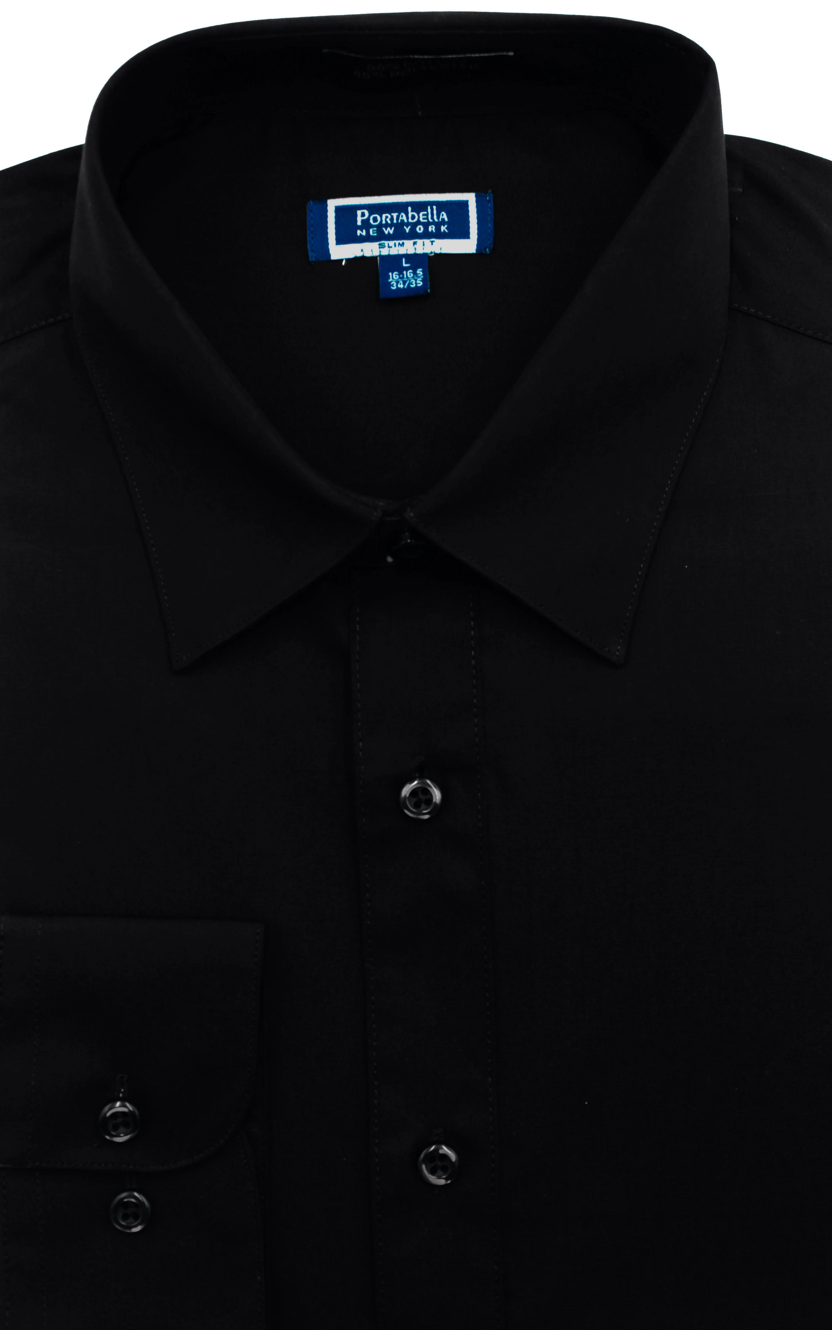 PORTABELLA   PBX730,SOLID-SPREAD COLLAR-DRESS SHIRTS-S2020-BLACK