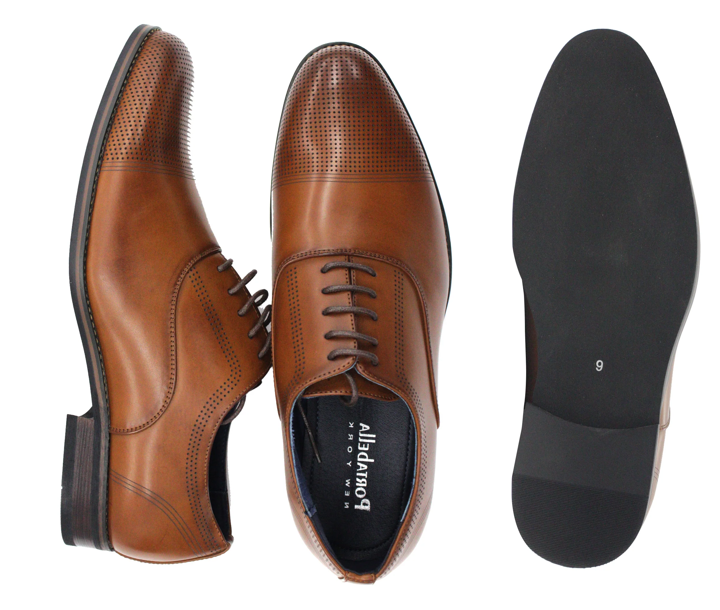 Portabella,PLAIN TOE-LACE UP-SHOES-F68190-3-BROWN - Image 2