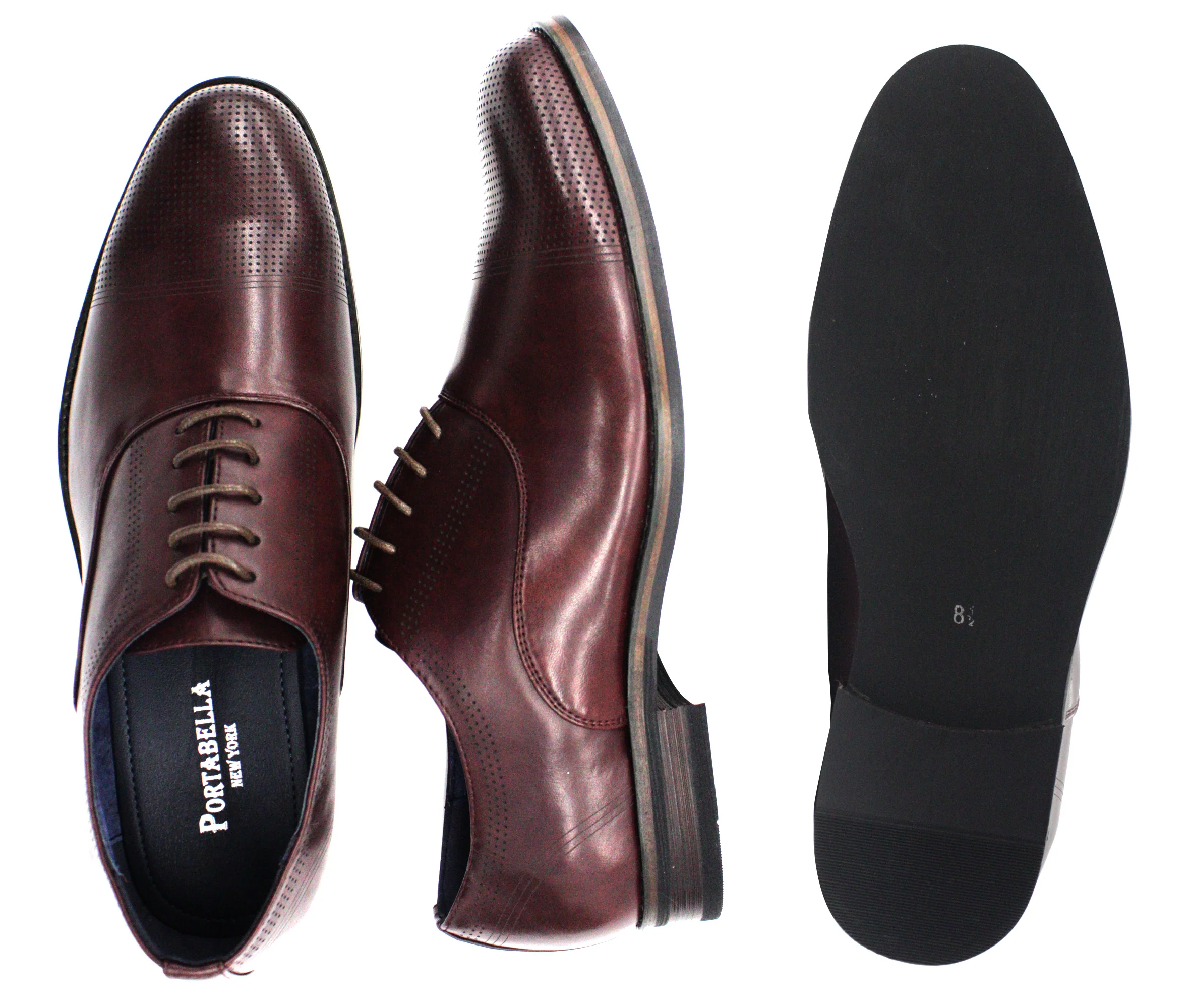 Portabella,PLAIN TOE-LACE UP-SHOES-F68190-3-WINE - Image 2