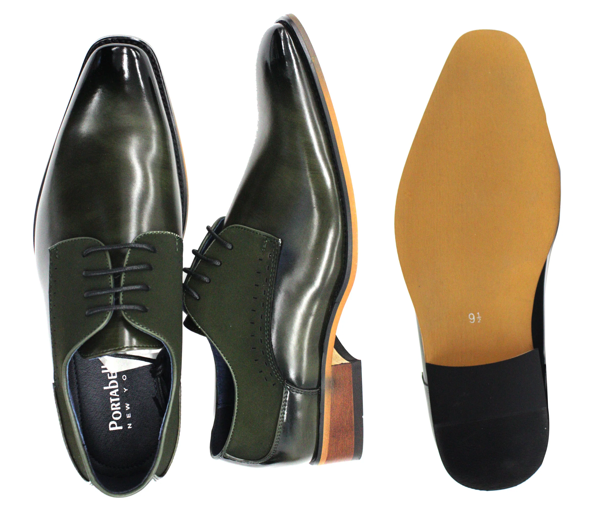 Portabella,PLAIN TOE-LACE UP-SHOES-G6859-399-OLIVE/GREEN - Image 2