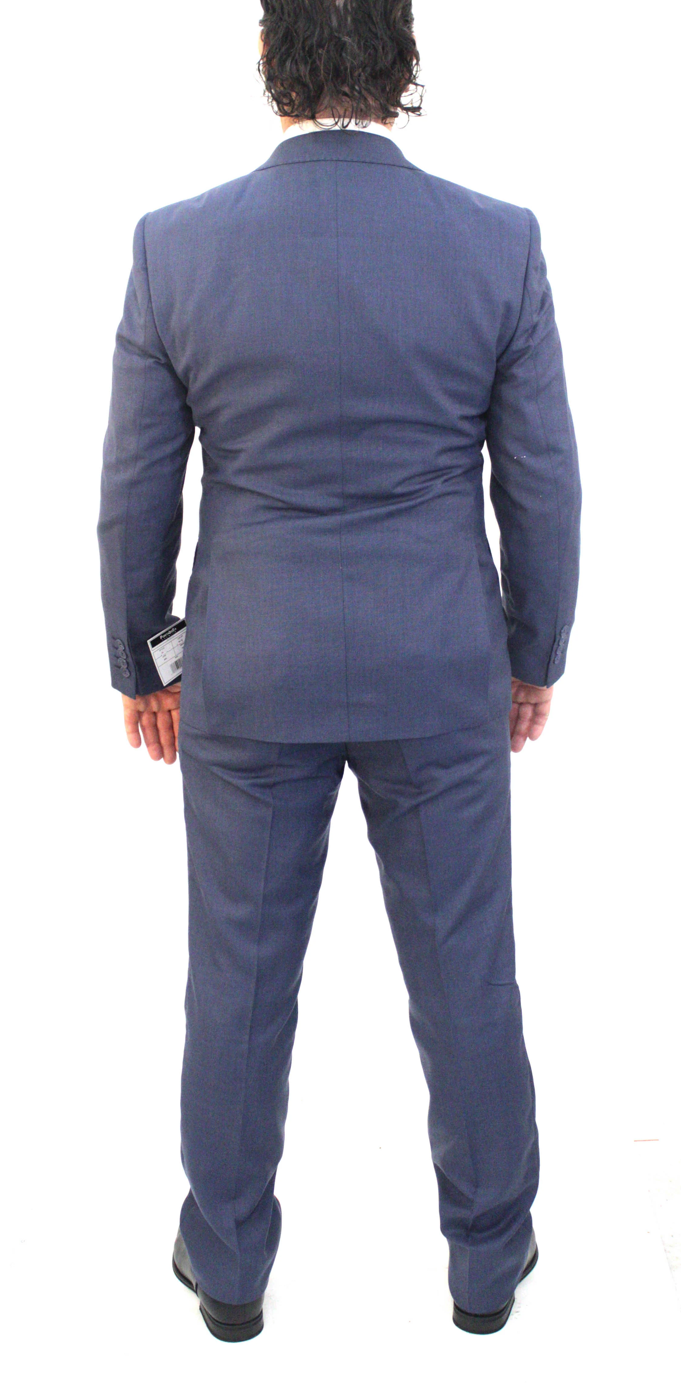 Portabella,SHARK SKIN-2 BUTTONS---DRESSY SUITS-62-BLUE - Image 3