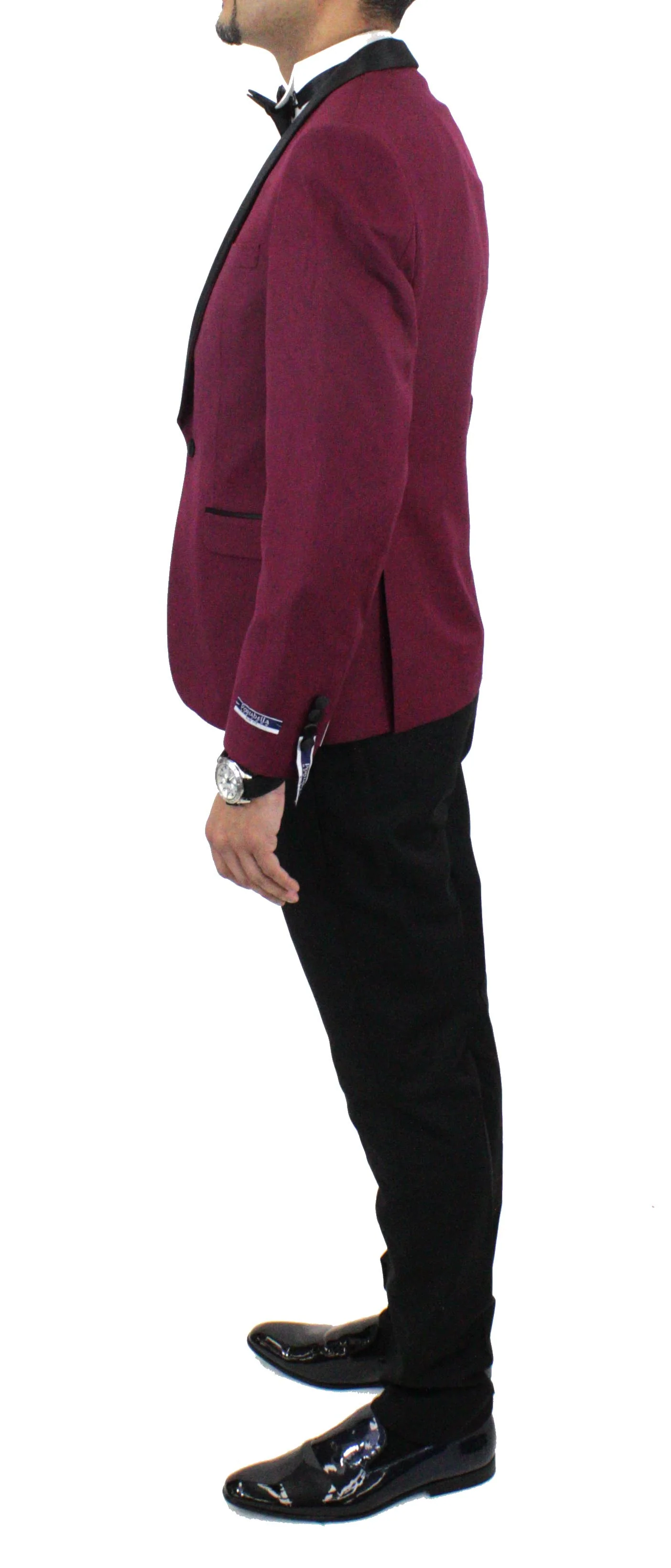 Portabella,SOLID-1BSHAWLV-SLIM-TUXEDO SUITS-500TUX-BERRY - Image 3